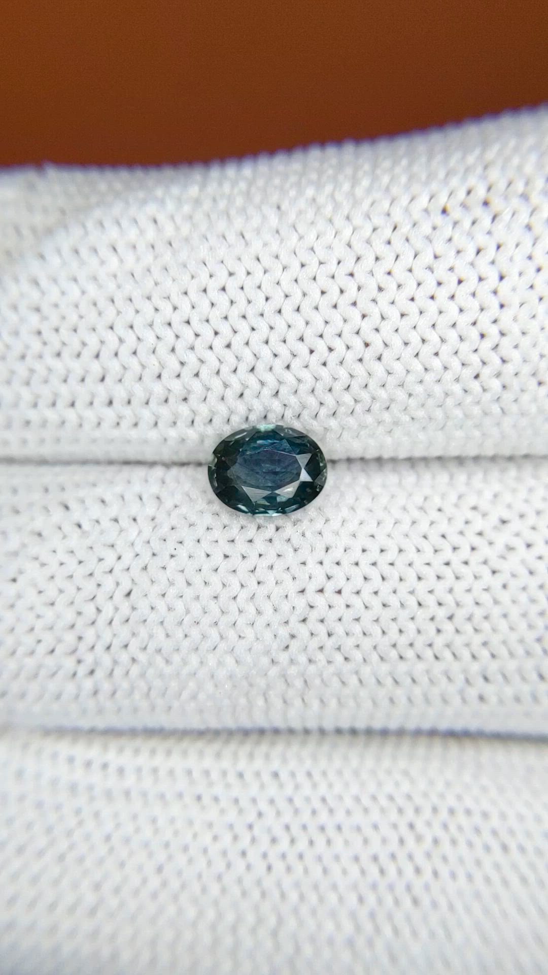 0.86 Ct. Bluish Green Sapphire from Ceylon (Sri Lanka) Size Video