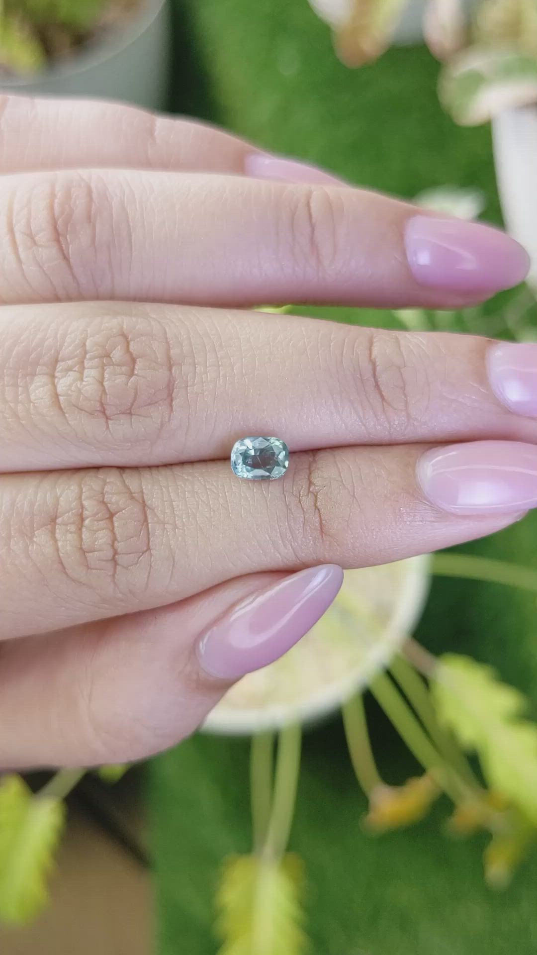 0.87 Ct. Bluish Green Sapphire from Ceylon (Sri Lanka) Size Video