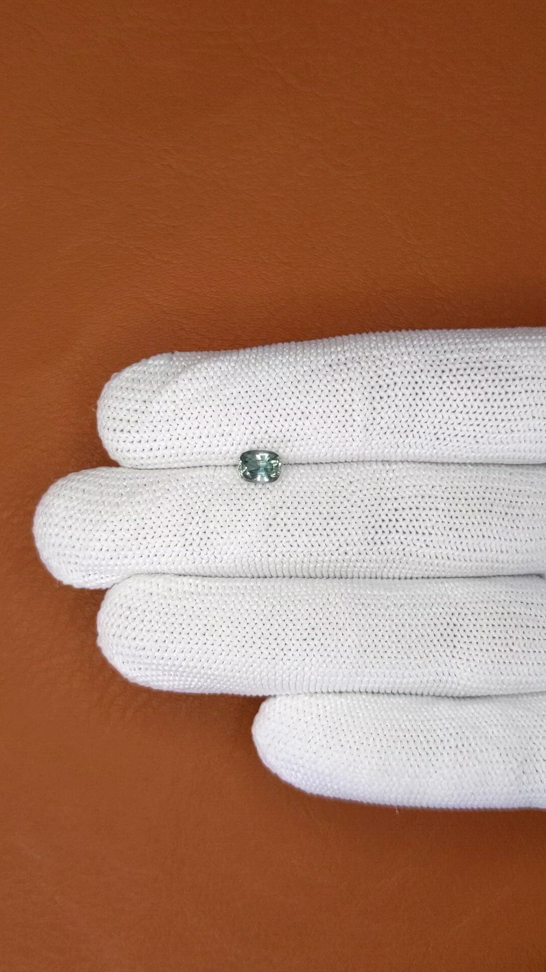 0.87 Ct. Bluish Green Sapphire from Ceylon (Sri Lanka) Size Video
