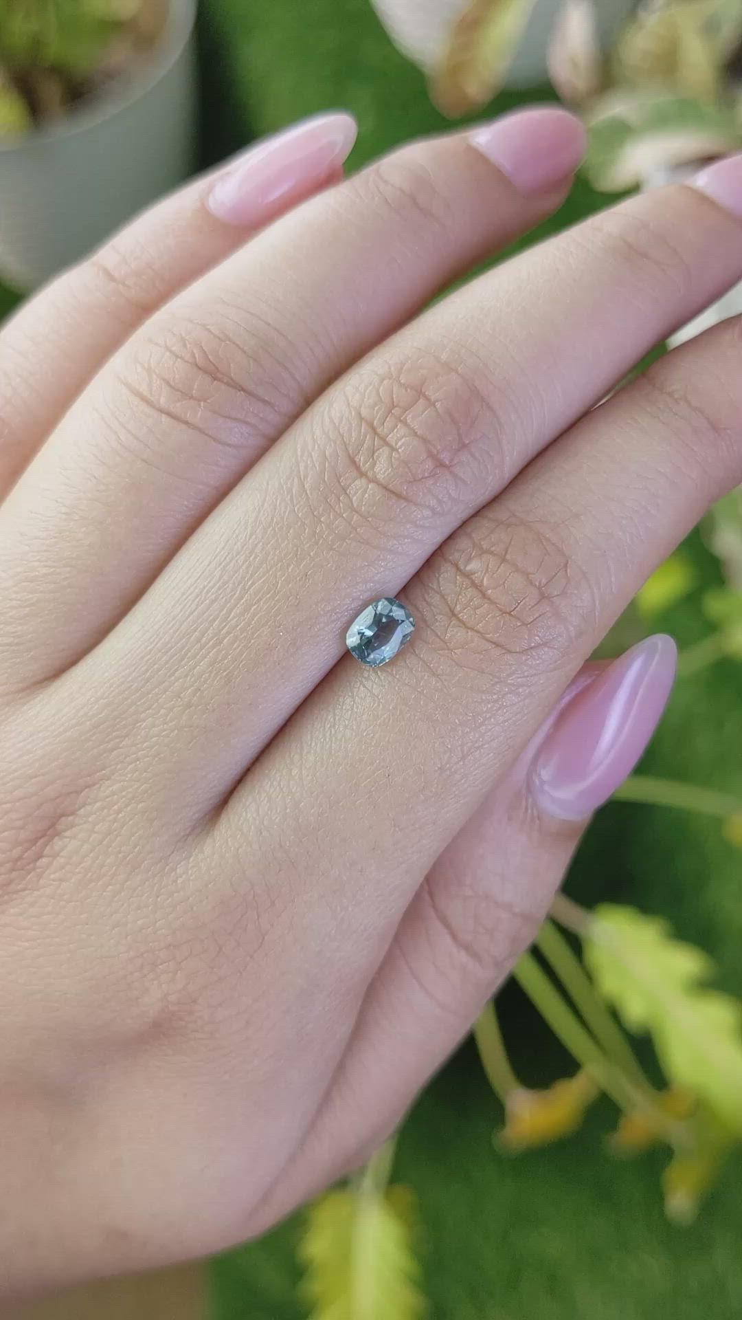 0.87 Ct. Bluish Green Sapphire from Ceylon (Sri Lanka) Size Video