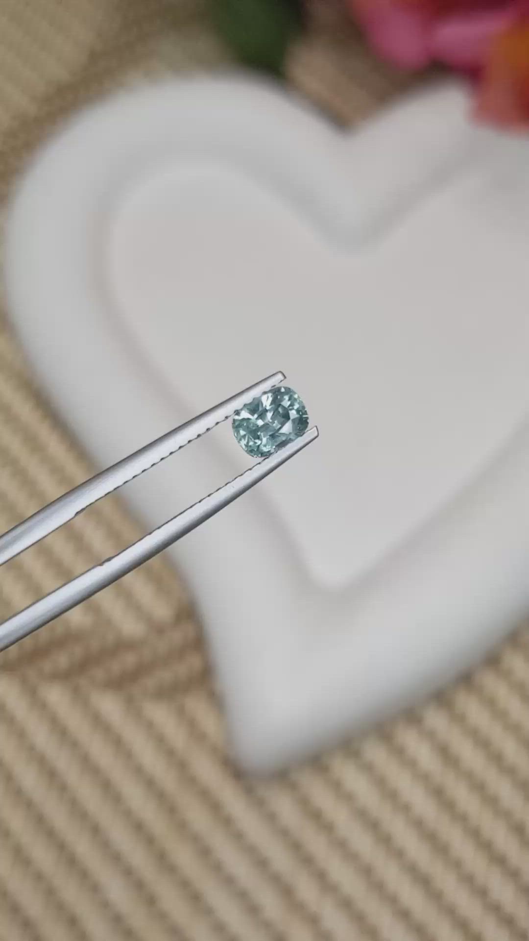 0.87 Ct. Bluish Green Sapphire from Ceylon (Sri Lanka) Size Video