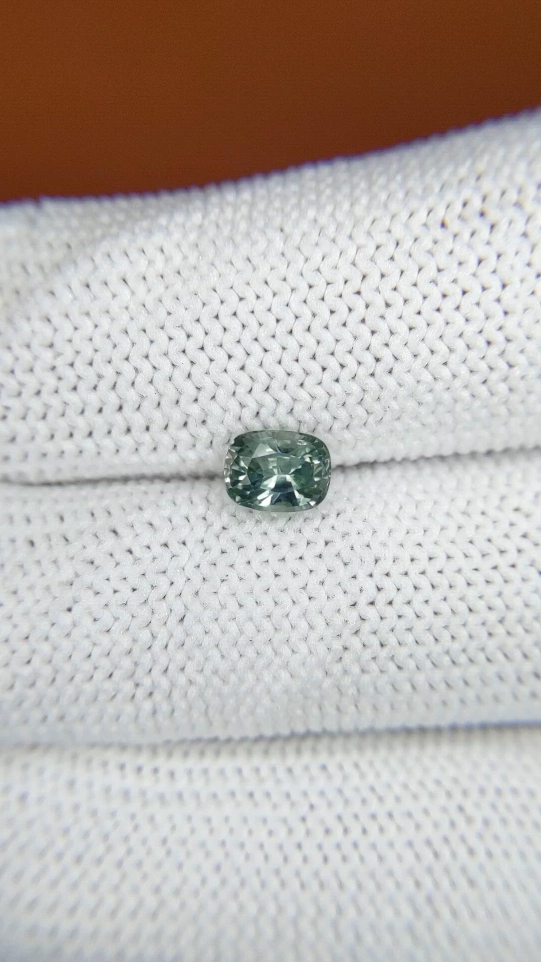 0.87 Ct. Bluish Green Sapphire from Ceylon (Sri Lanka) Size Video