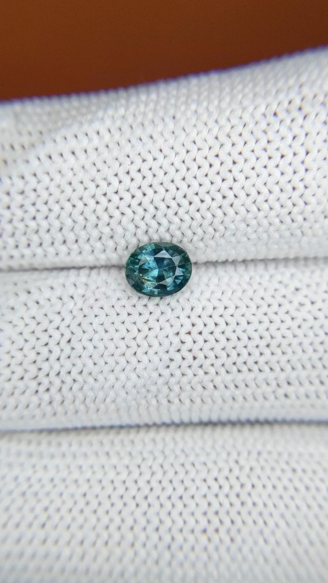0.77 Ct. Greenish Blue Sapphire from Ceylon (Sri Lanka) Size Video