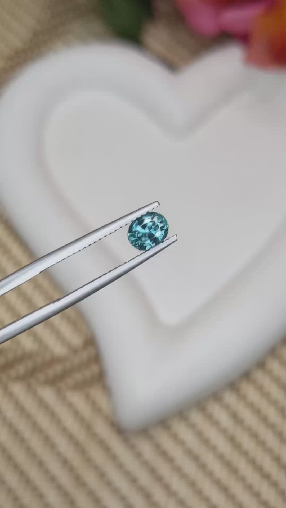 0.77 Ct. Greenish Blue Sapphire from Ceylon (Sri Lanka) Size Video