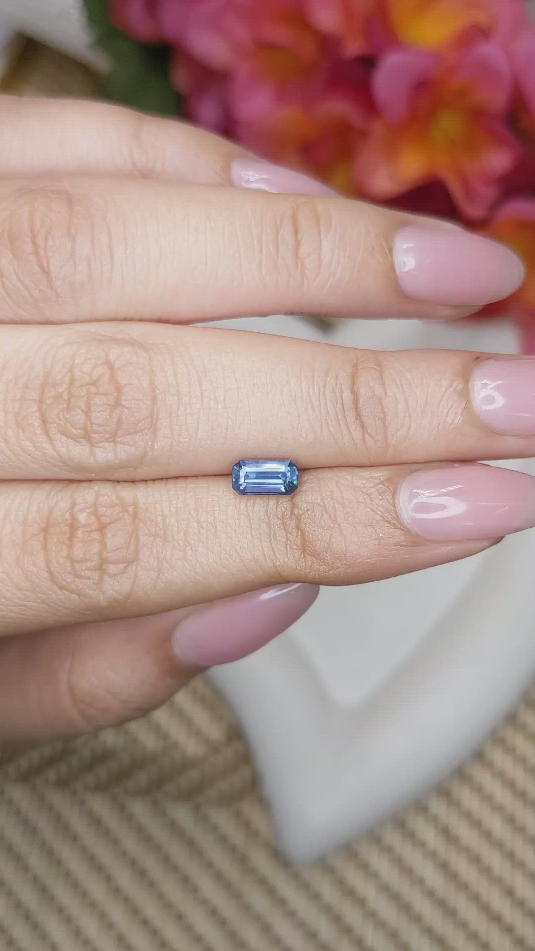 0.85 Ct. Blue Sapphire from Ceylon (Sri Lanka) Size Video