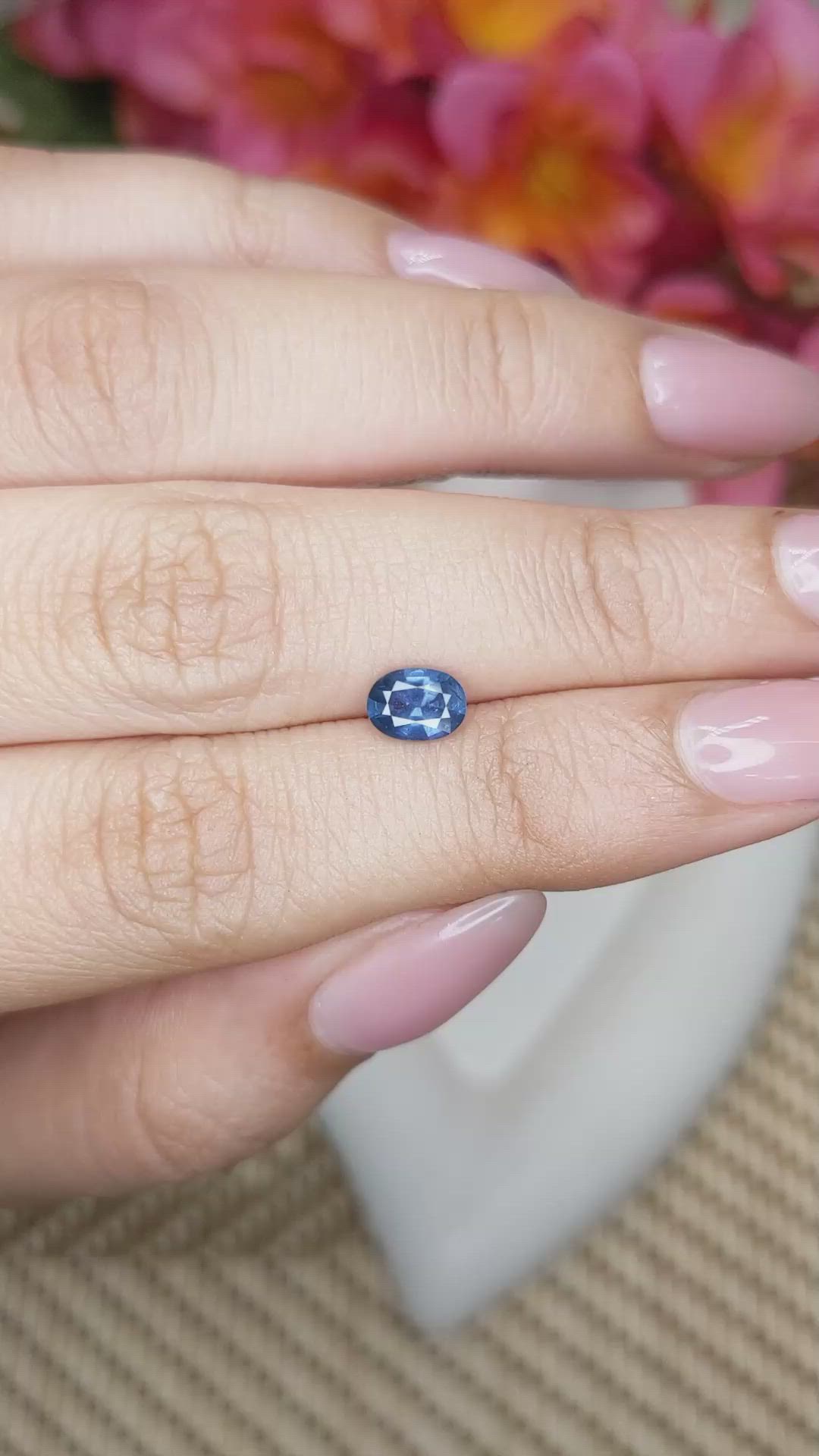 0.72 Ct. Blue Sapphire from Ceylon (Sri Lanka) Size Video