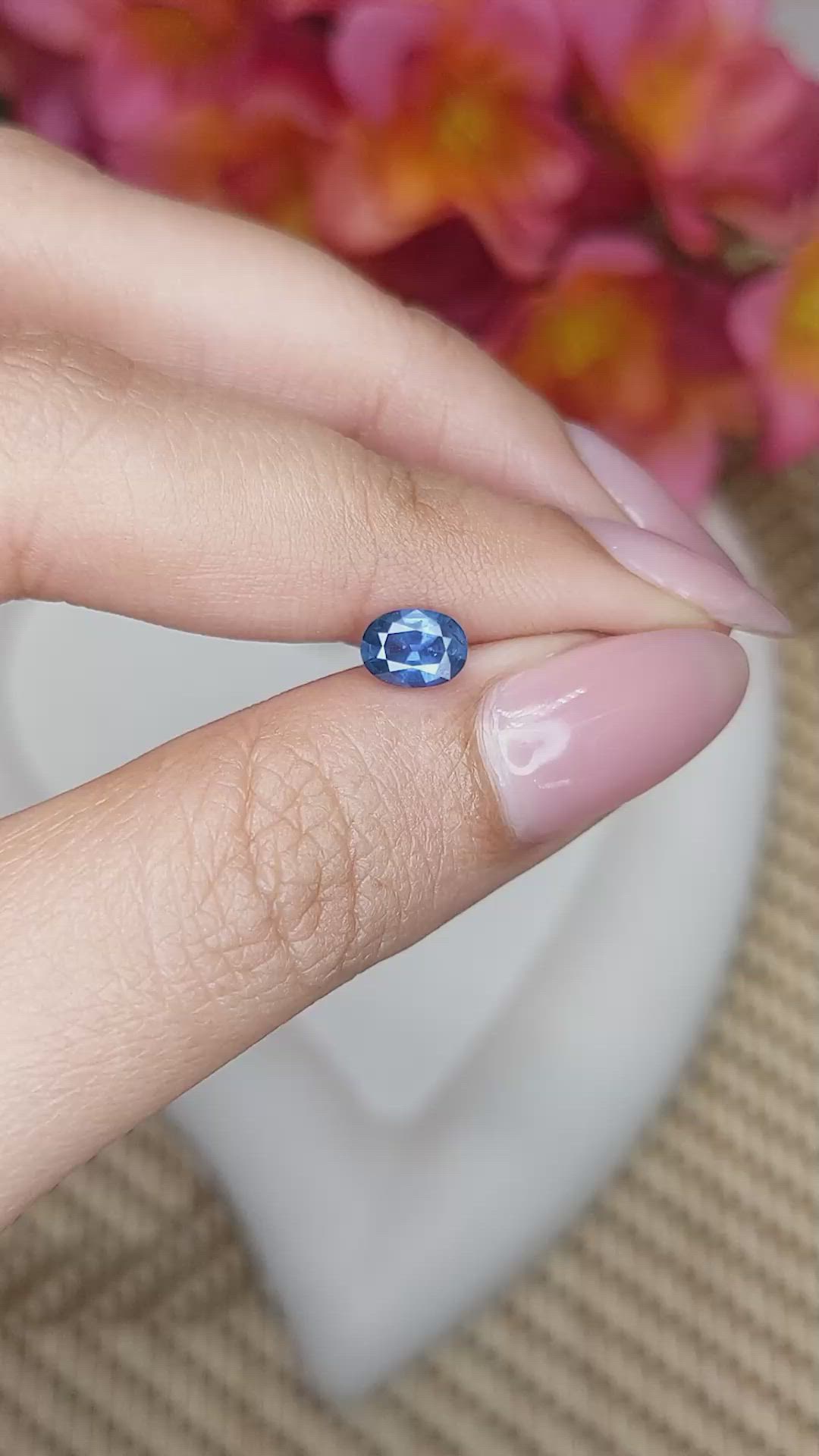 0.72 Ct. Blue Sapphire from Ceylon (Sri Lanka) Size Video