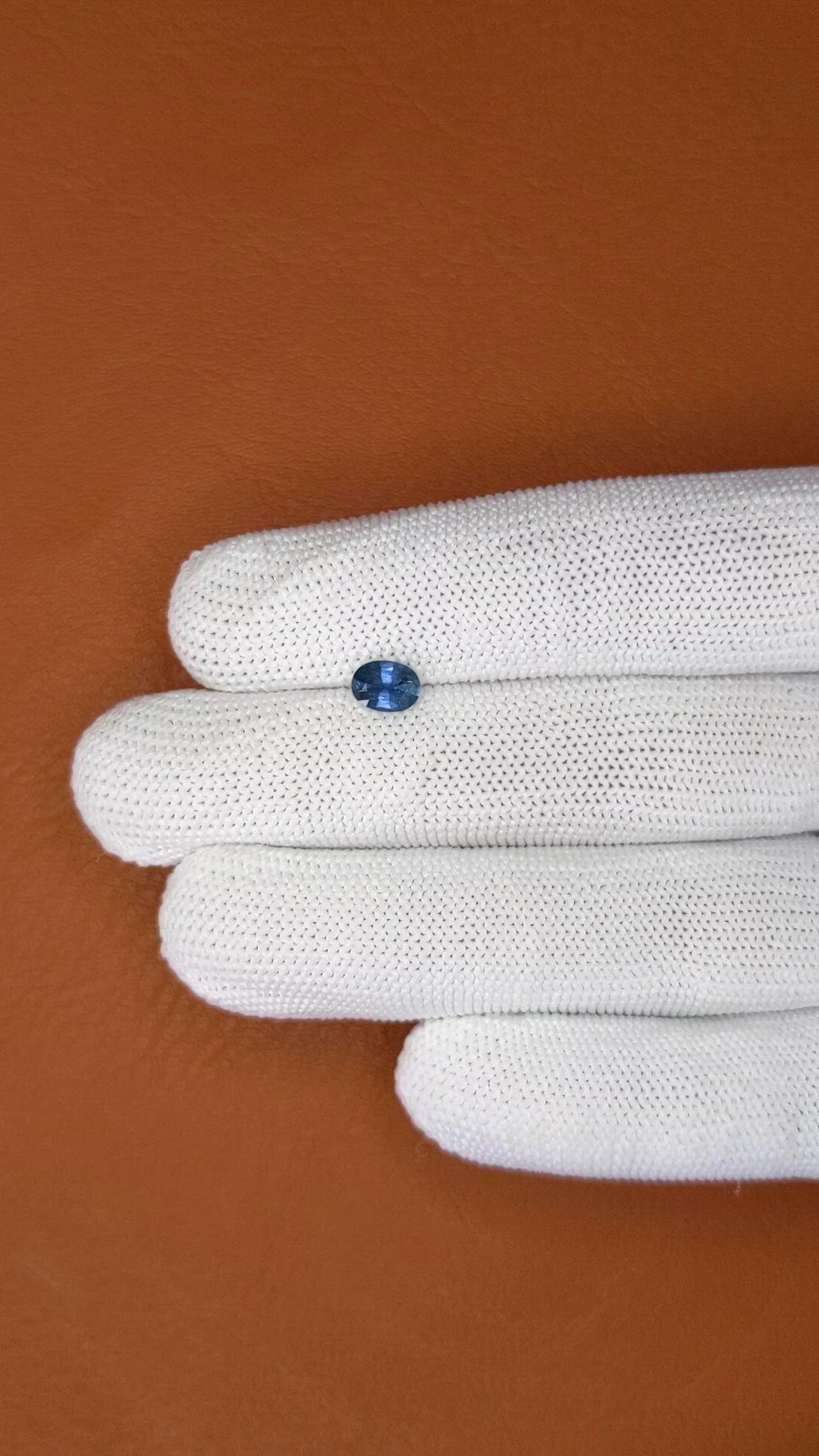 0.72 Ct. Blue Sapphire from Ceylon (Sri Lanka) Size Video