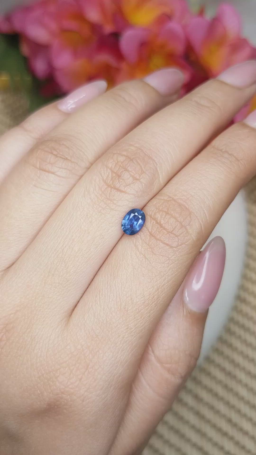0.72 Ct. Blue Sapphire from Ceylon (Sri Lanka) Size Video