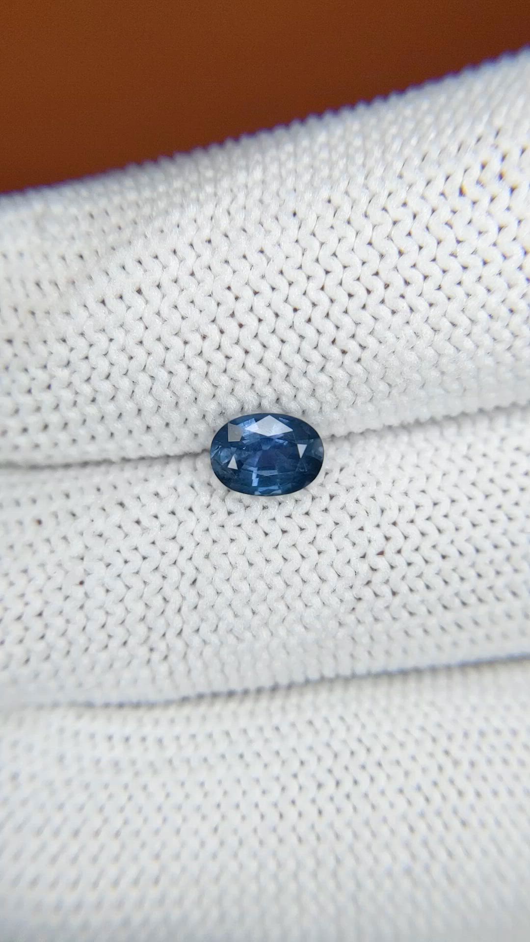 0.72 Ct. Blue Sapphire from Ceylon (Sri Lanka) Size Video