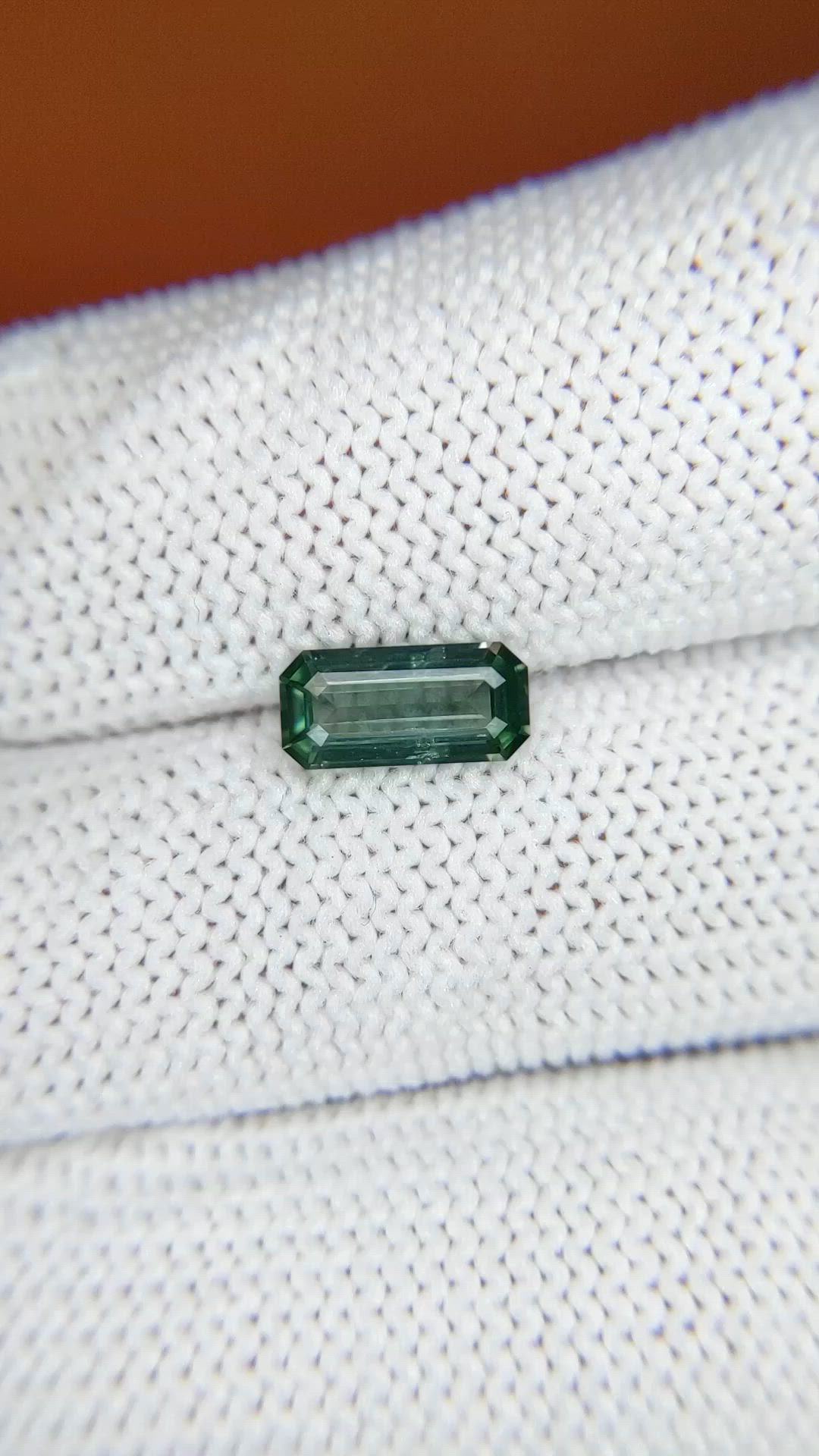 1.06 Ct. Bluish Green Sapphire from Ceylon (Sri Lanka) Size Video