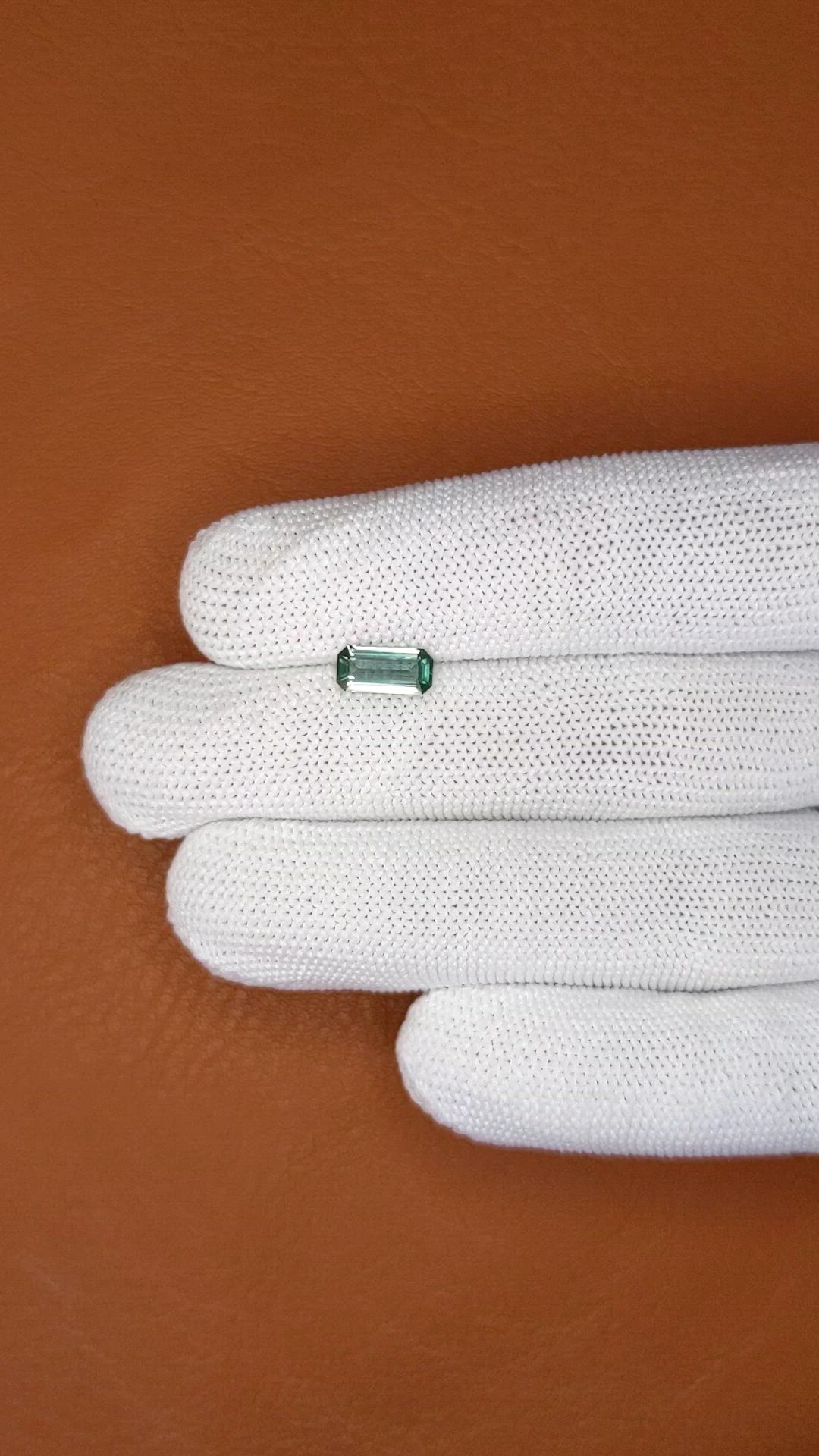 1.06 Ct. Bluish Green Sapphire from Ceylon (Sri Lanka) Size Video