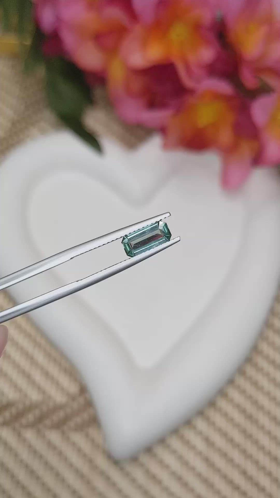 1.06 Ct. Bluish Green Sapphire from Ceylon (Sri Lanka) Size Video