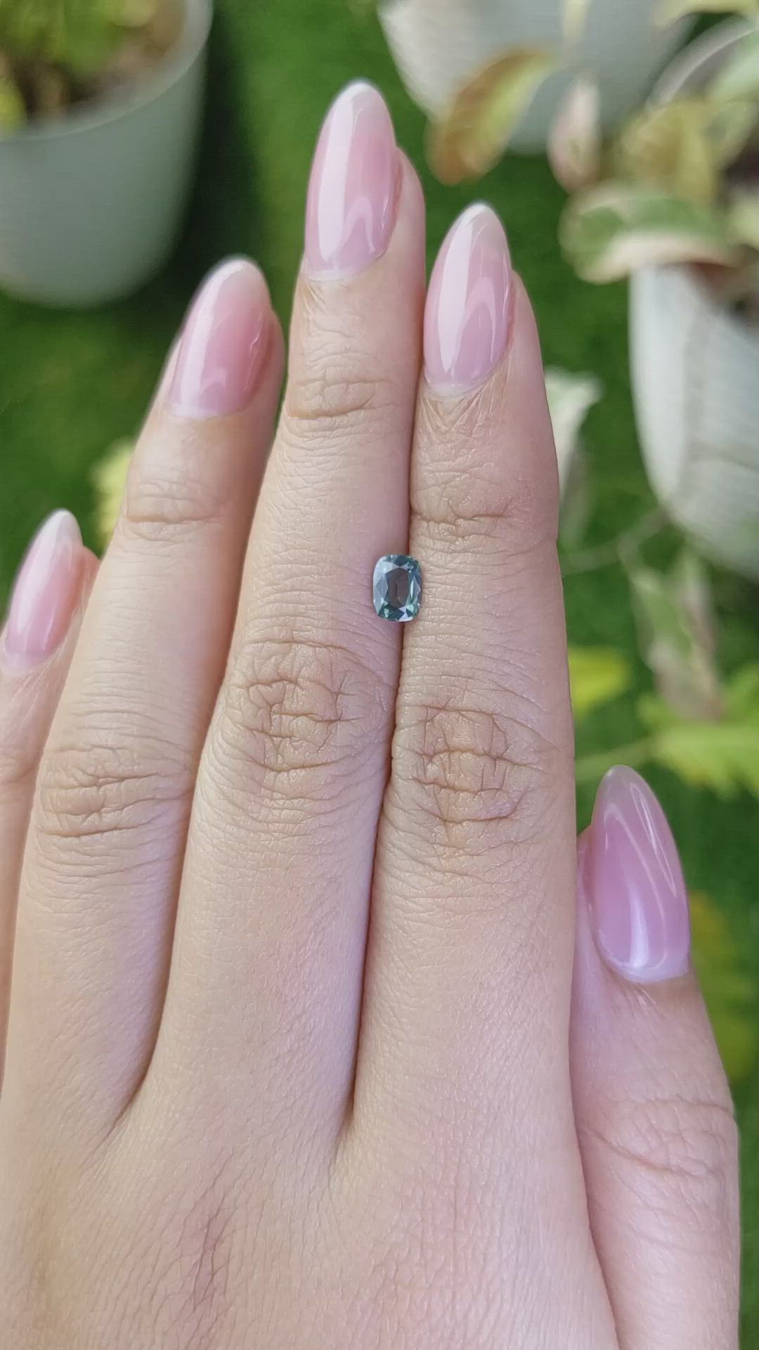0.54 Ct. Bluish Green Sapphire from Ceylon (Sri Lanka) Size Video