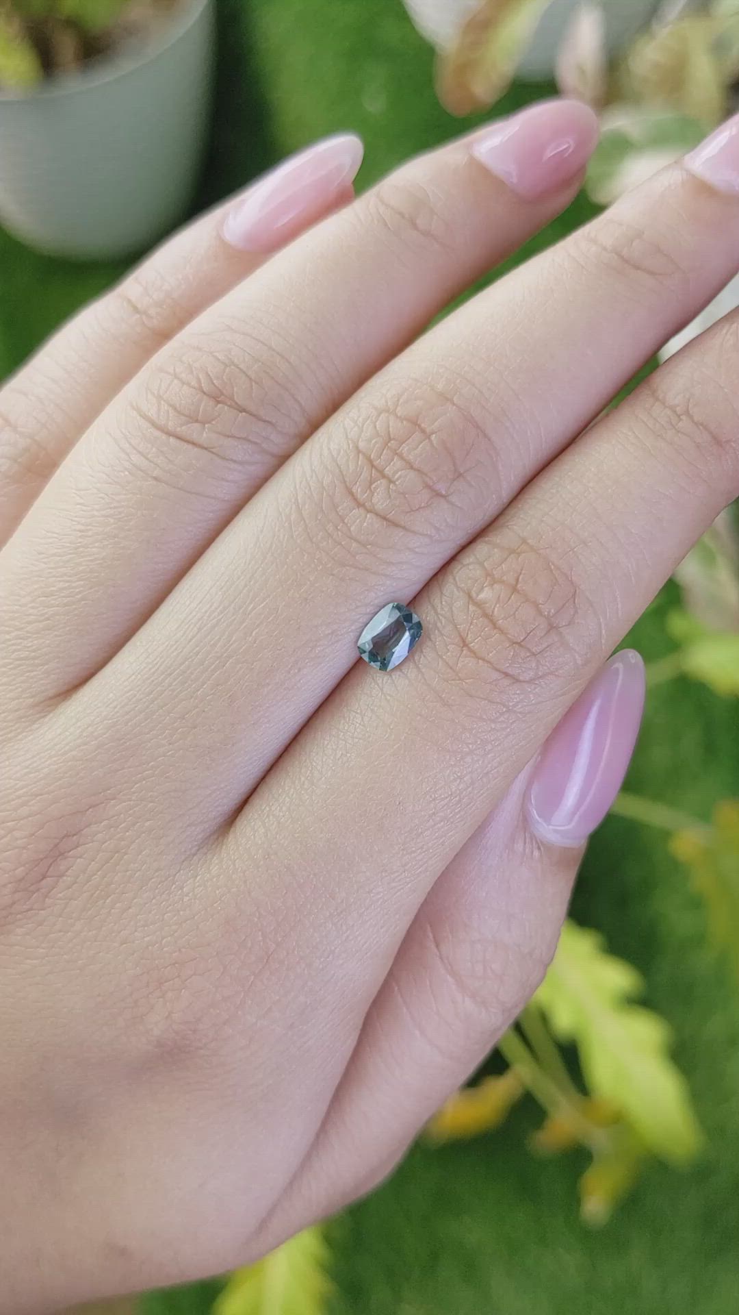 0.54 Ct. Bluish Green Sapphire from Ceylon (Sri Lanka) Size Video