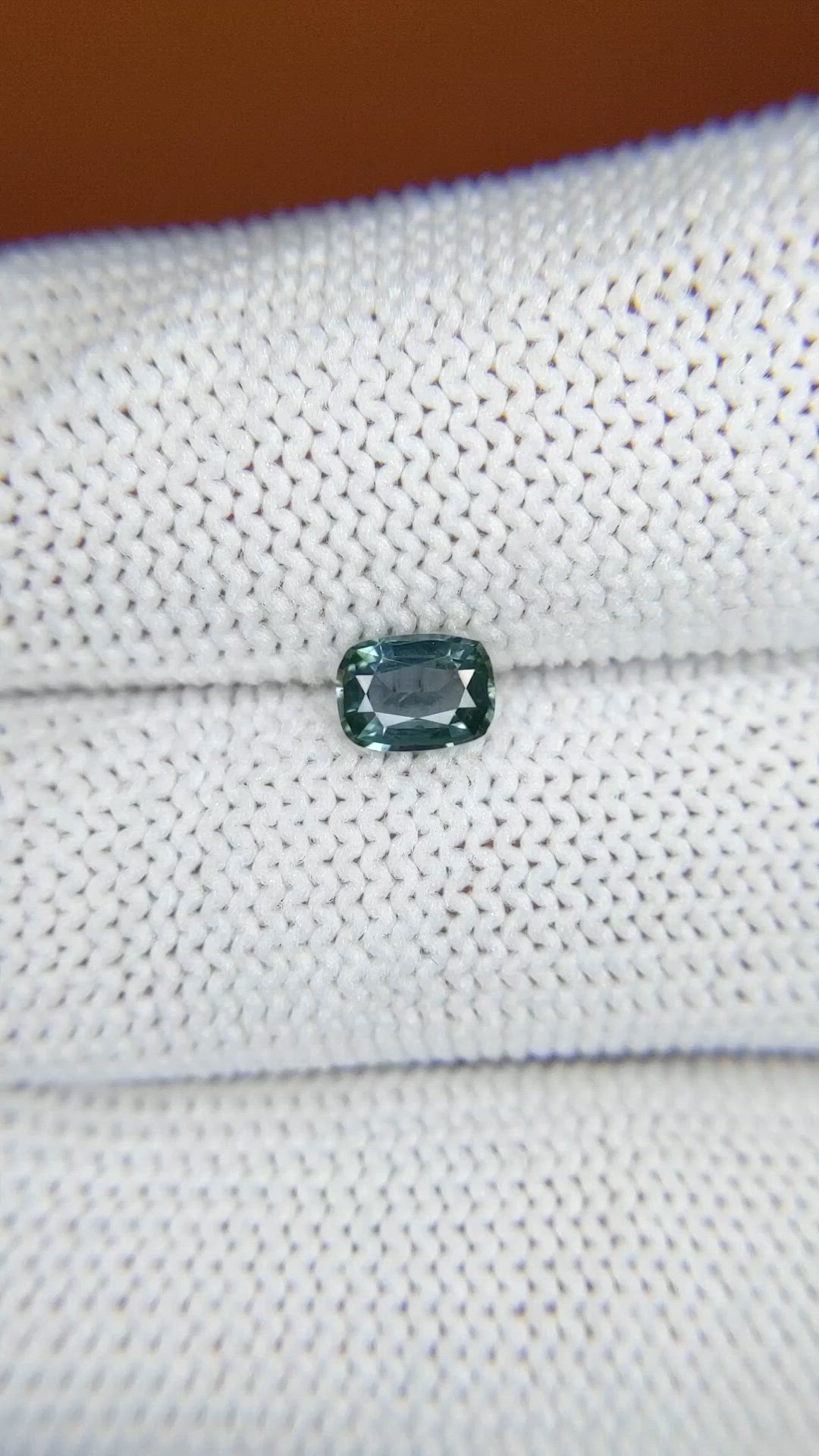 0.54 Ct. Bluish Green Sapphire from Ceylon (Sri Lanka) Size Video