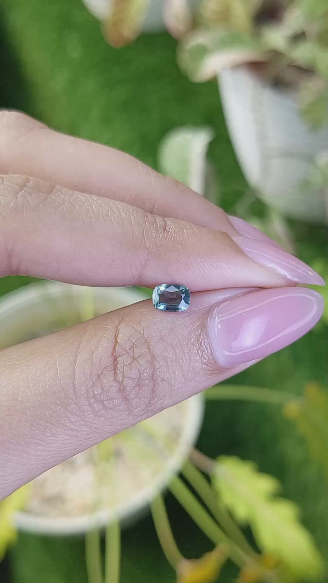 0.54 Ct. Bluish Green Sapphire from Ceylon (Sri Lanka) Size Video