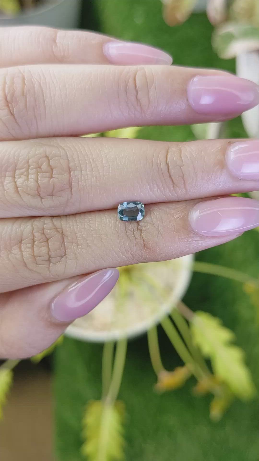 0.54 Ct. Bluish Green Sapphire from Ceylon (Sri Lanka) Size Video