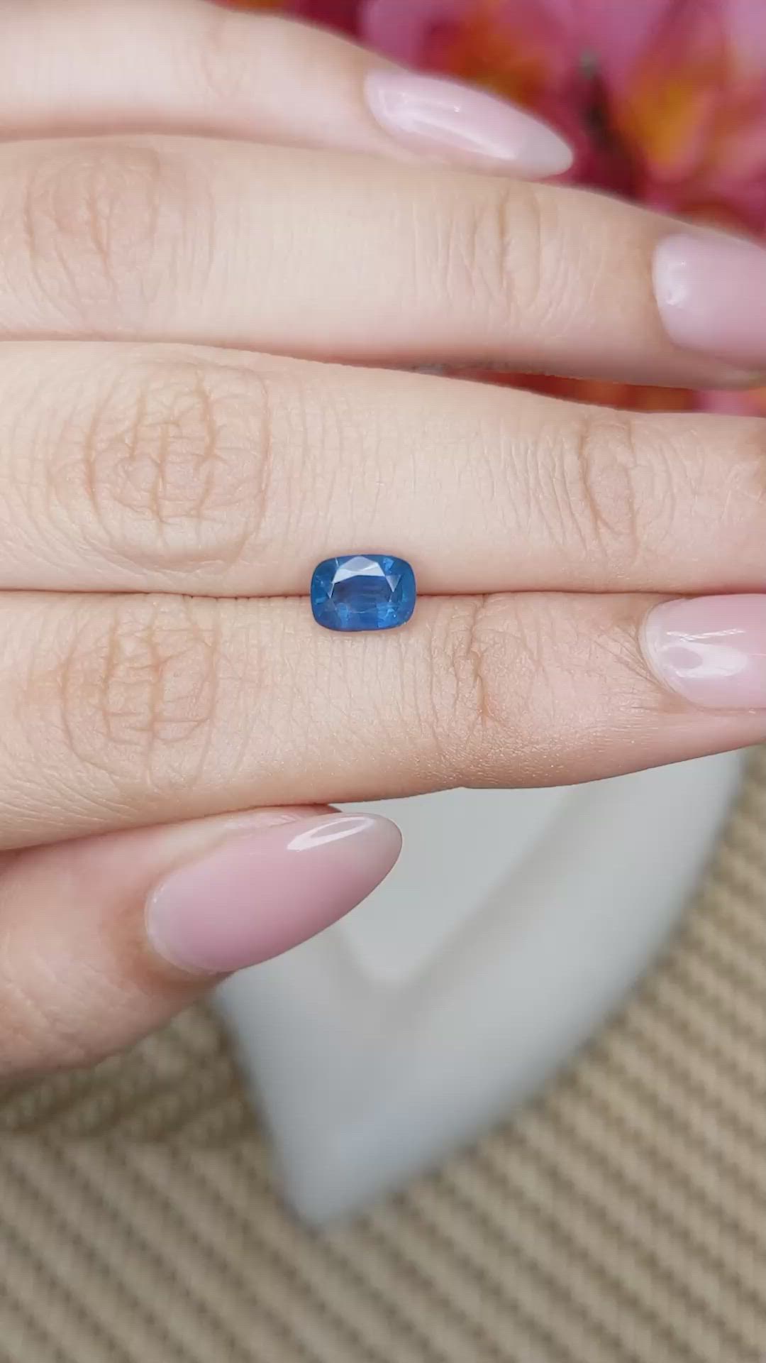 1.21 Ct. Greenish Blue Sapphire from Ceylon (Sri Lanka) Size Video