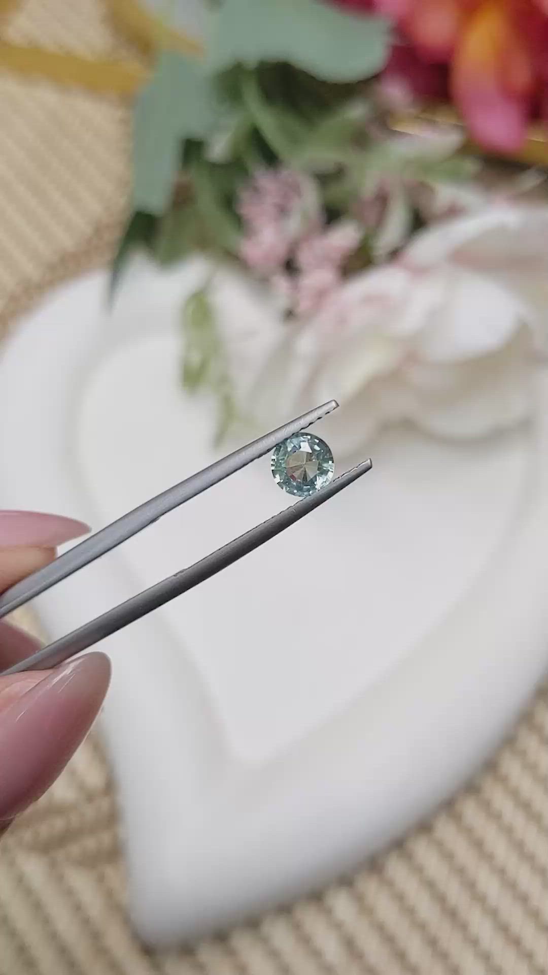 0.79 Ct. Green Sapphire from Ceylon (Sri Lanka) Size Video