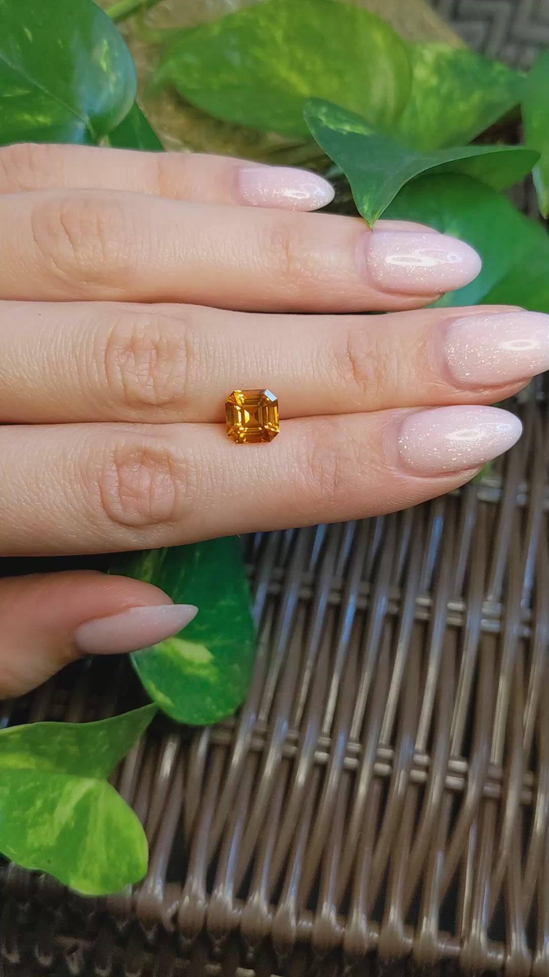 3.05 Ct. Yellowish Orange Sapphire from Ceylon (Sri Lanka) Size Video