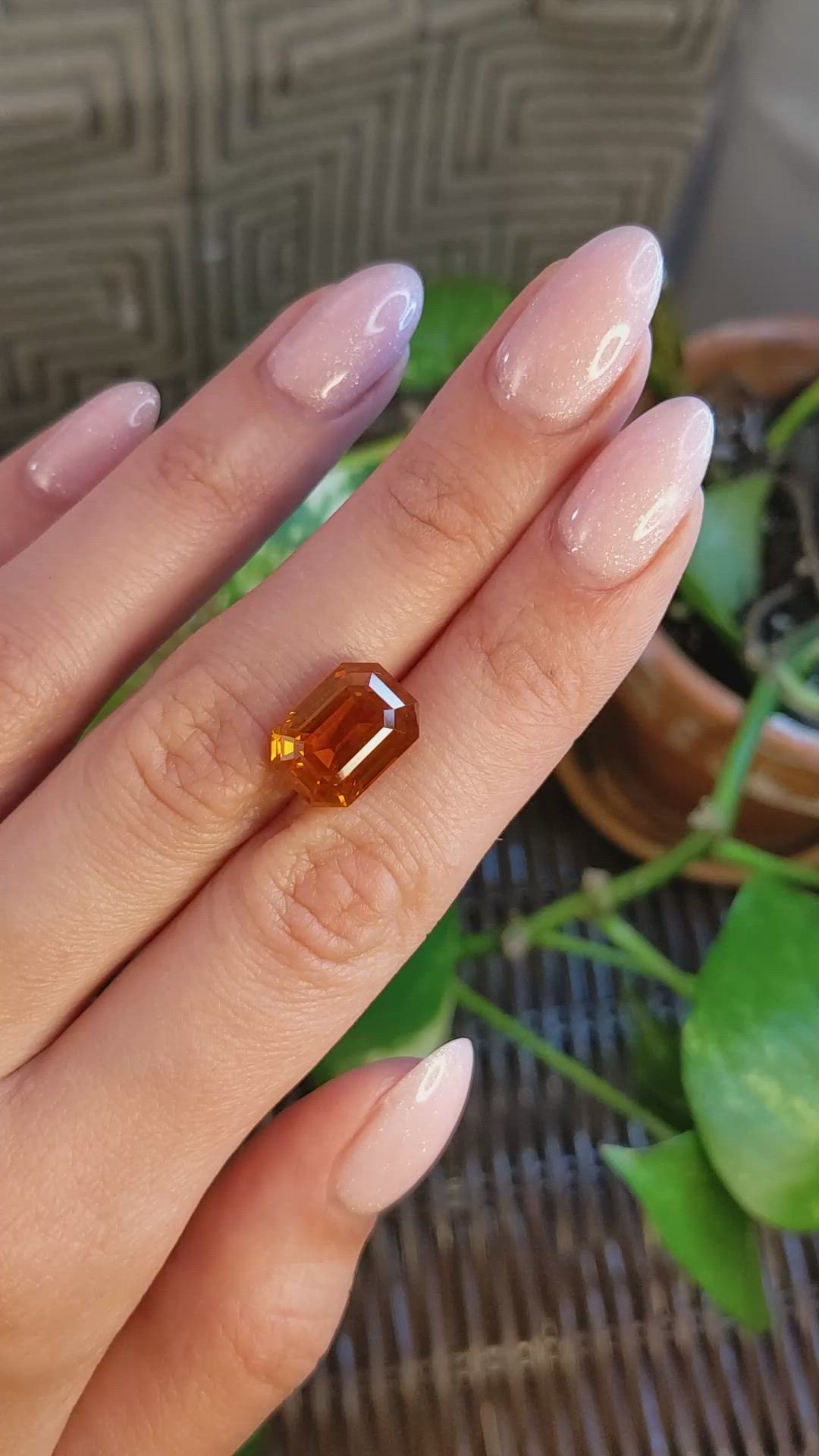 11.41 Ct. Orange Sapphire from Ceylon (Sri Lanka) Size Video