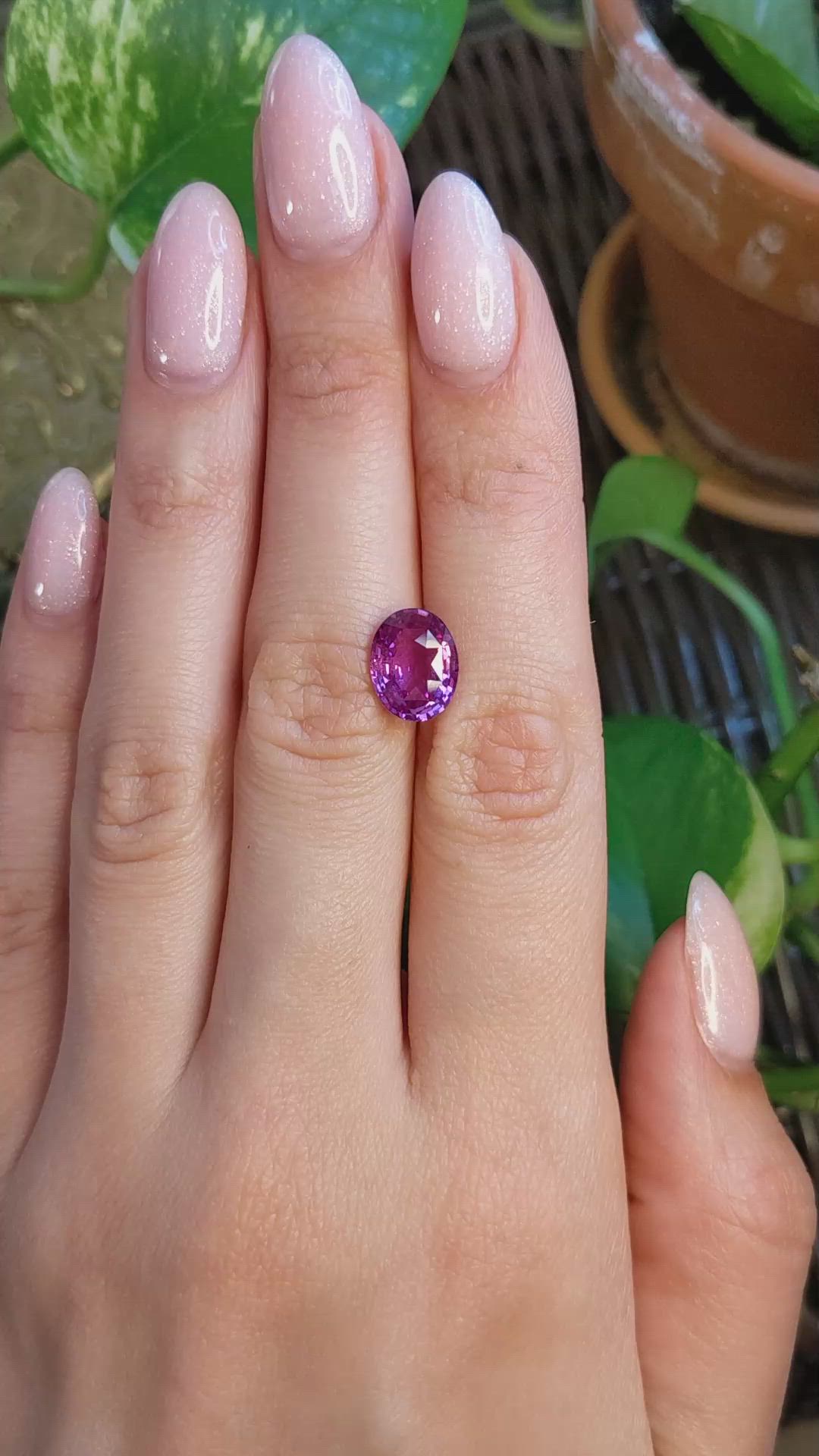 4.01 Ct. Pink Sapphire from Madagascar Size Video