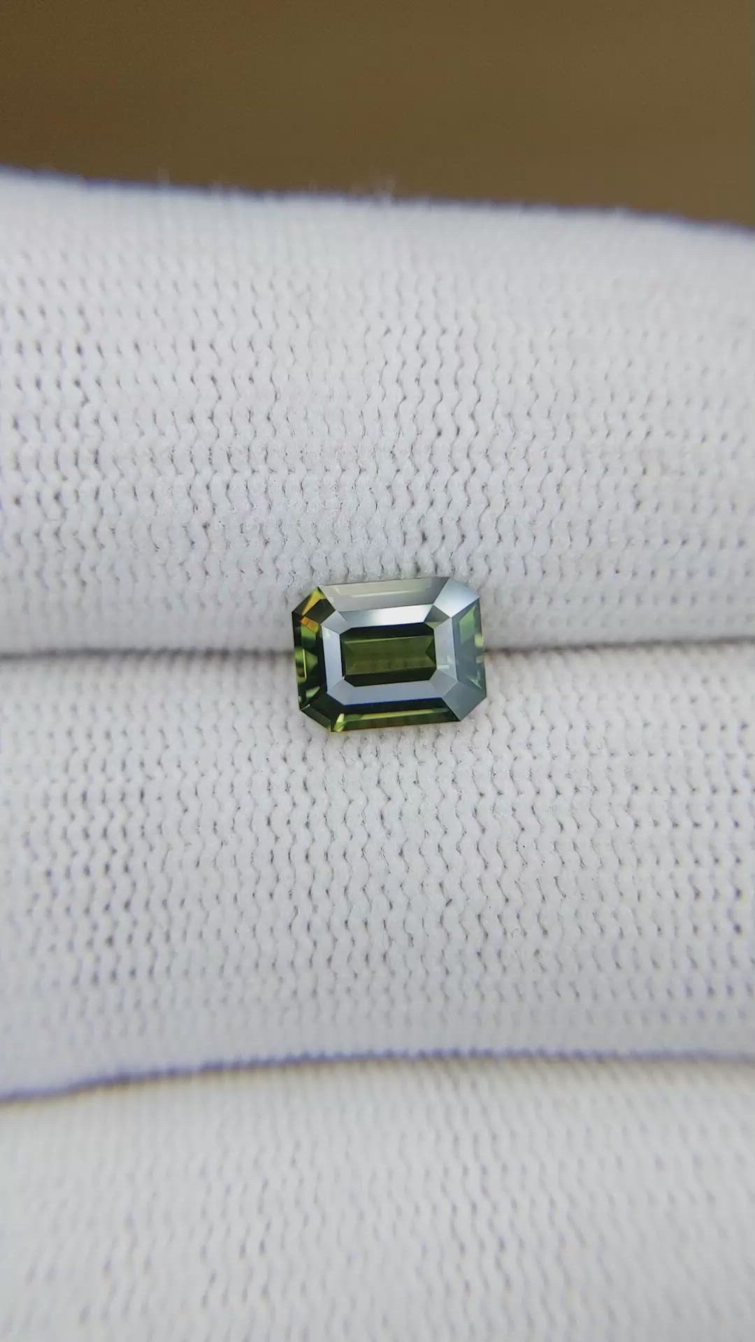 1.60 Ct. Yellowish Green Sapphire from Madagascar Size Video