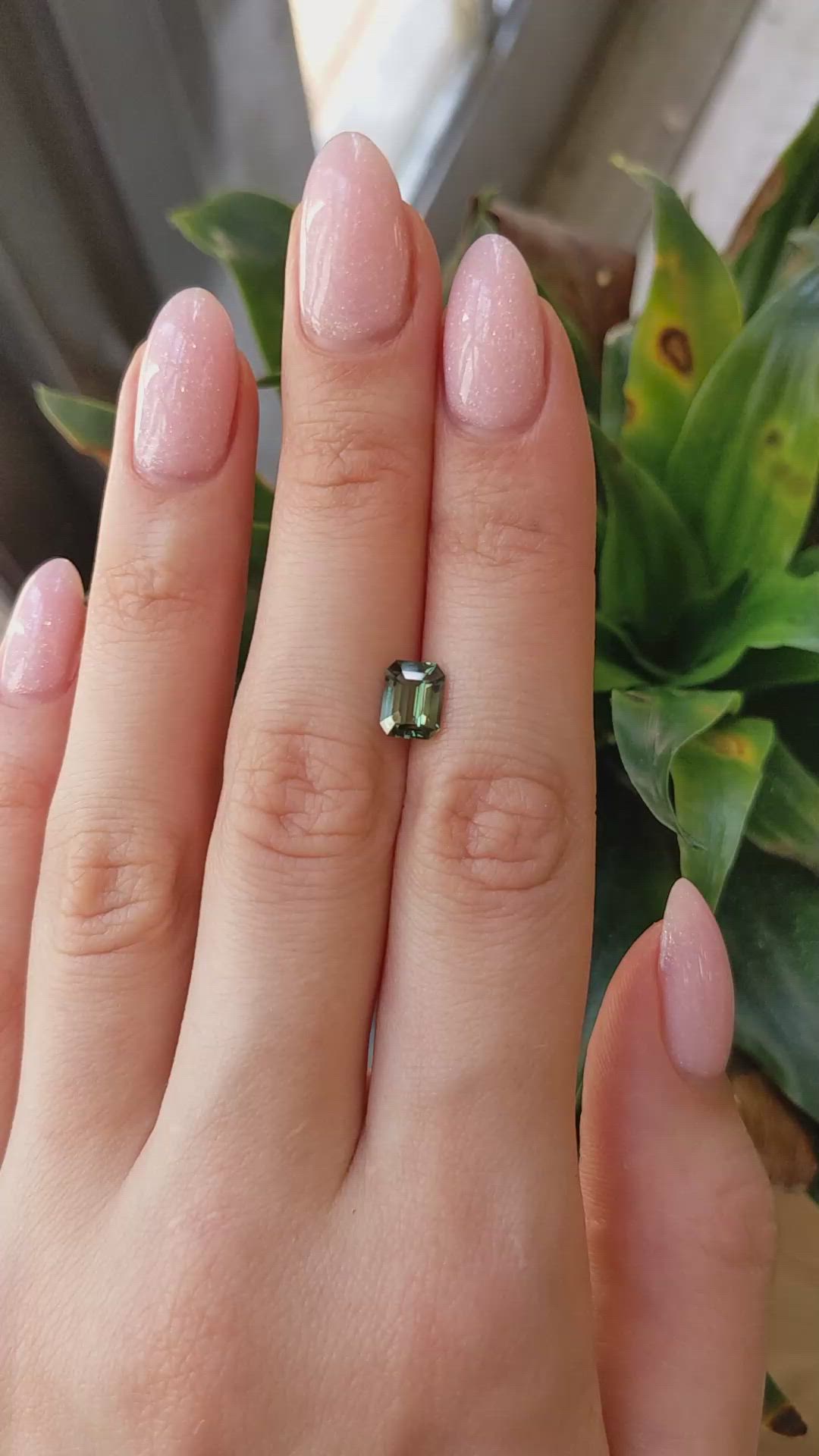 1.60 Ct. Yellowish Green Sapphire from Madagascar Size Video