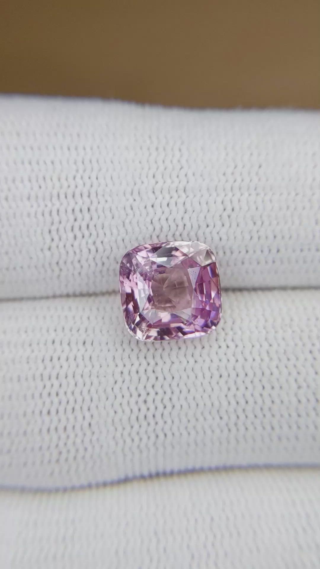 5.07 Ct. Purplish Pink Sapphire from Ceylon (Sri Lanka) Size Video