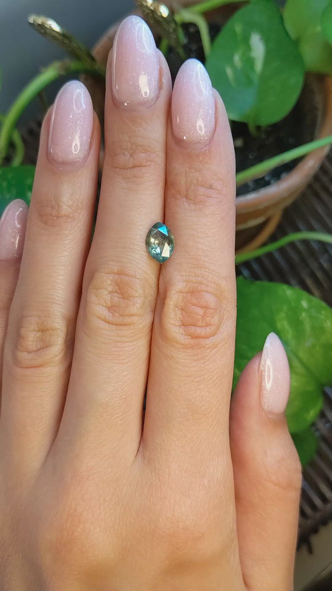 1.58 Ct. Green Sapphire from Montana Size Video