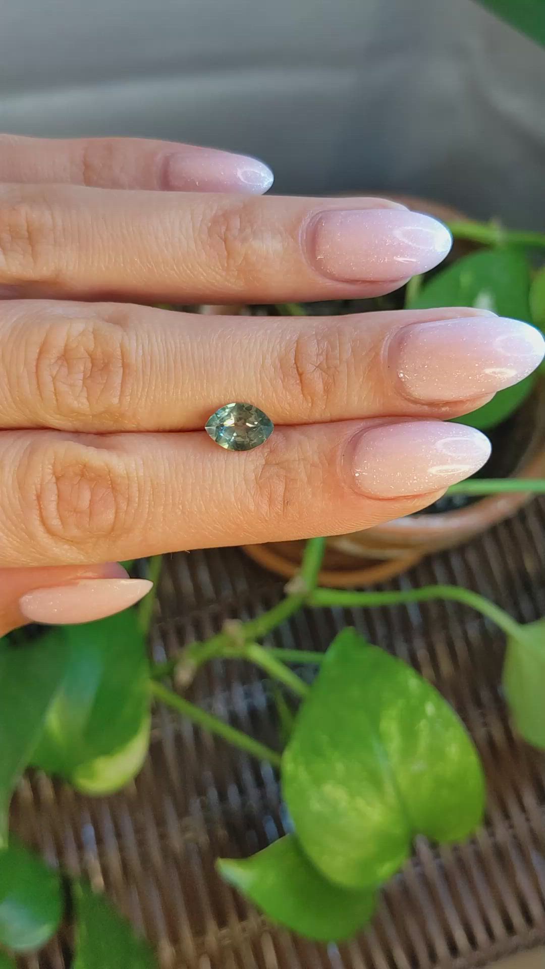 1.58 Ct. Green Sapphire from Montana Size Video