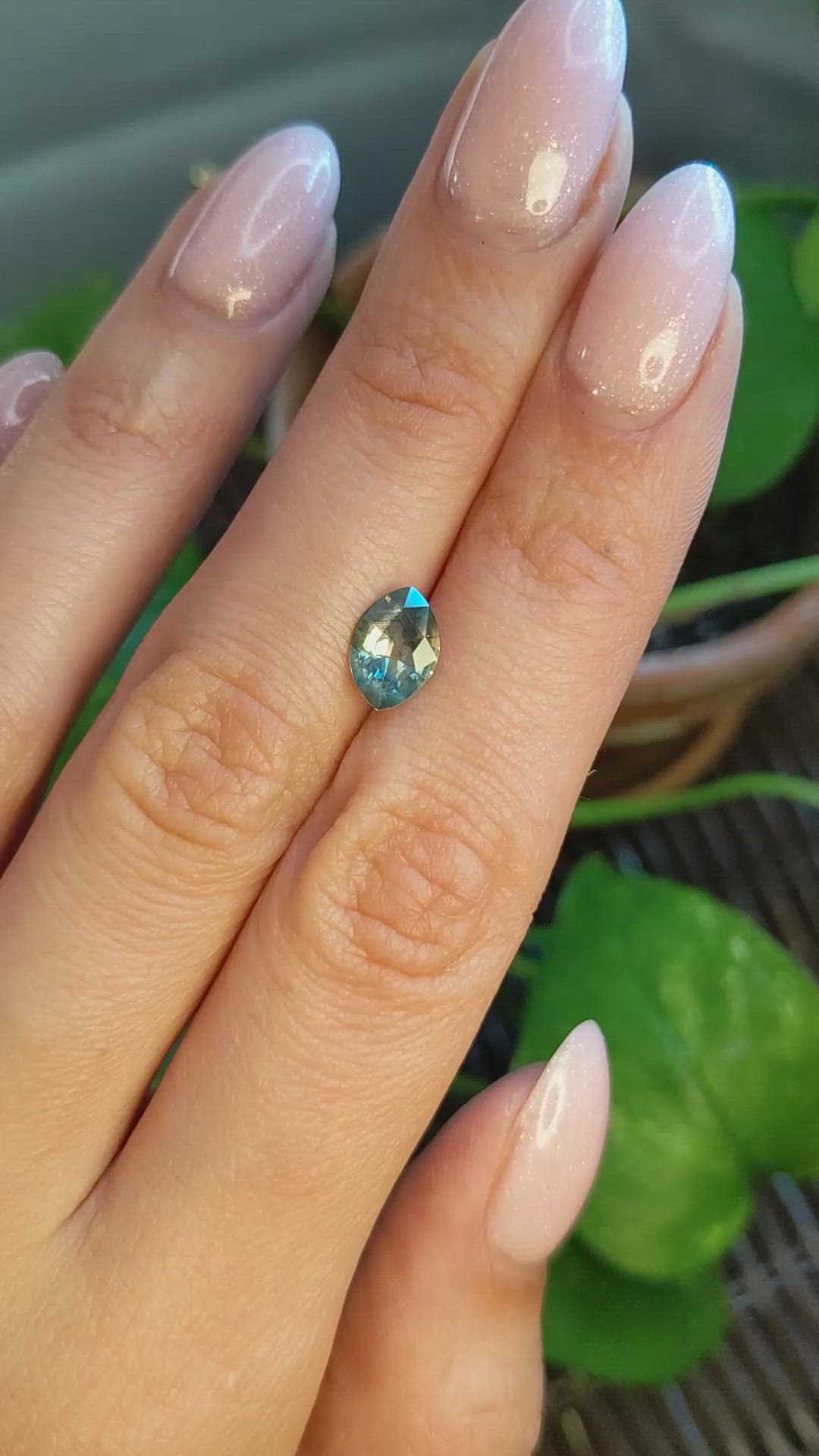 1.58 Ct. Green Sapphire from Montana Size Video