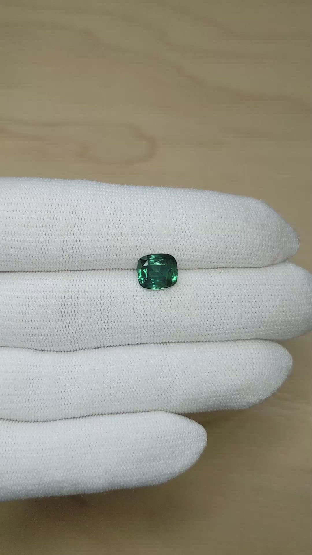 2.72 Ct. Bluish Green Sapphire from Montana Size Video