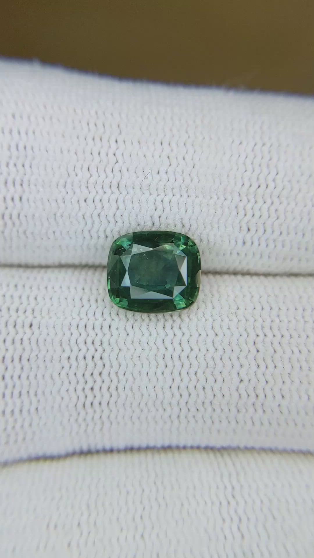 2.72 Ct. Bluish Green Sapphire from Montana Size Video