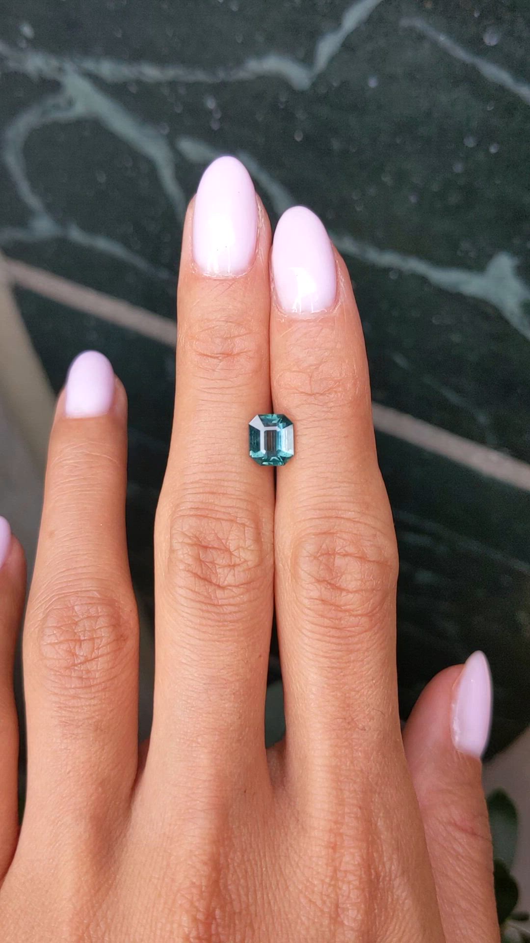1.77 Ct. Bluish Green Sapphire from Montana Size Video