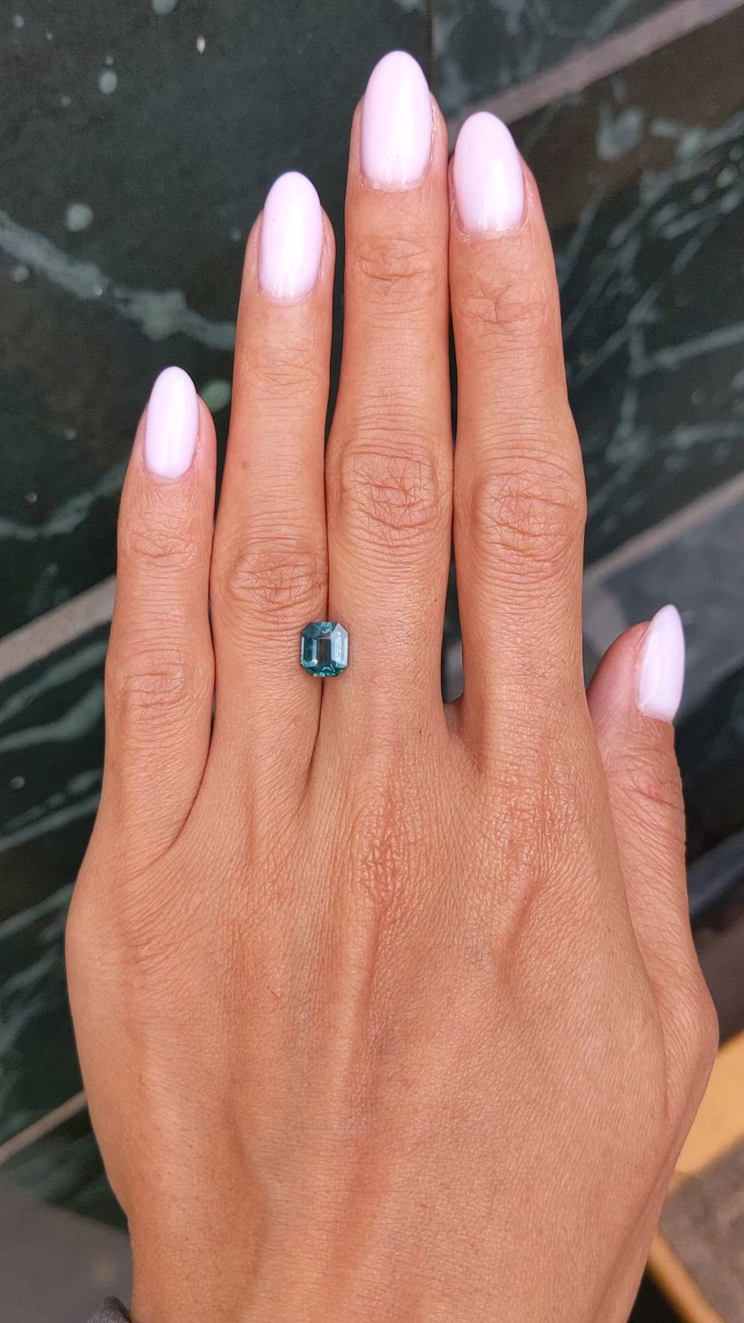 1.77 Ct. Bluish Green Sapphire from Montana Size Video