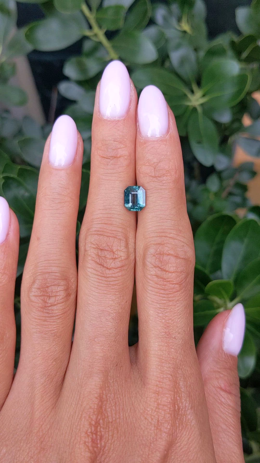 1.77 Ct. Bluish Green Sapphire from Montana Size Video