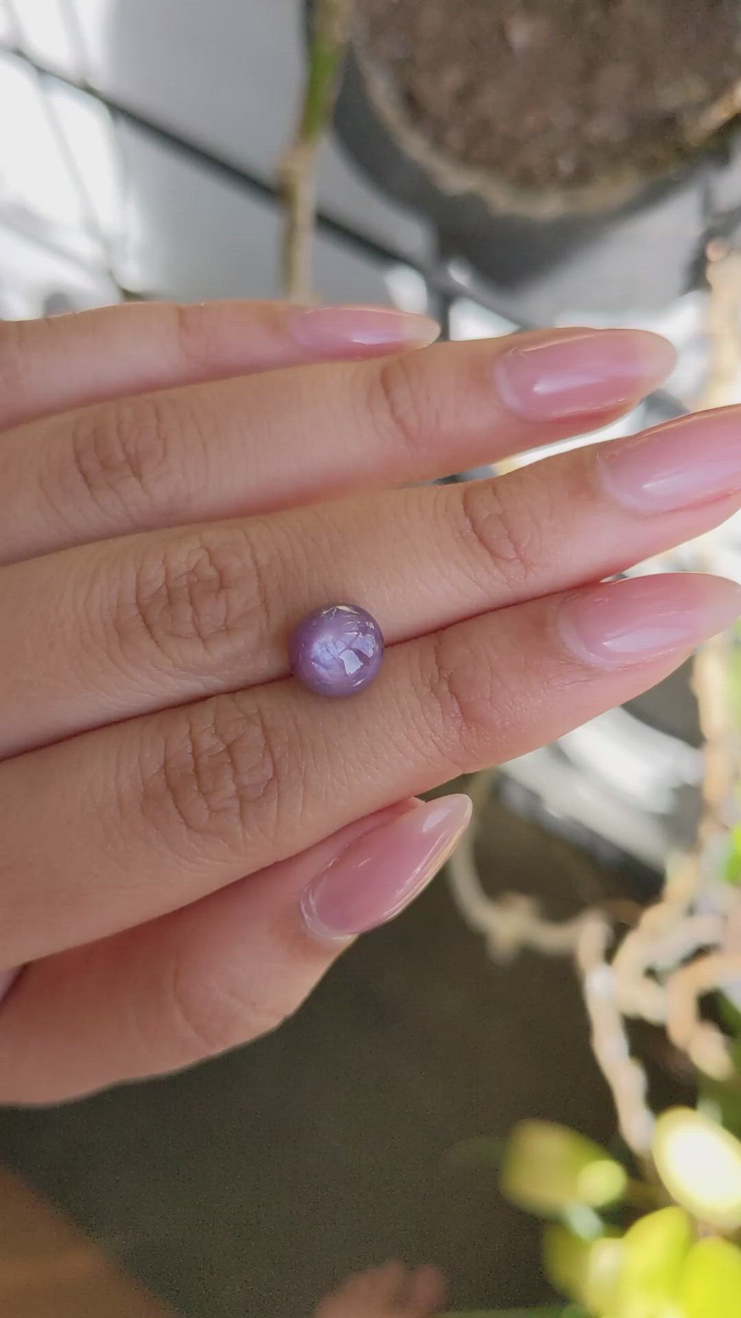 5.11 Ct. Purple Star Sapphire from Ceylon (Sri Lanka) Size Video