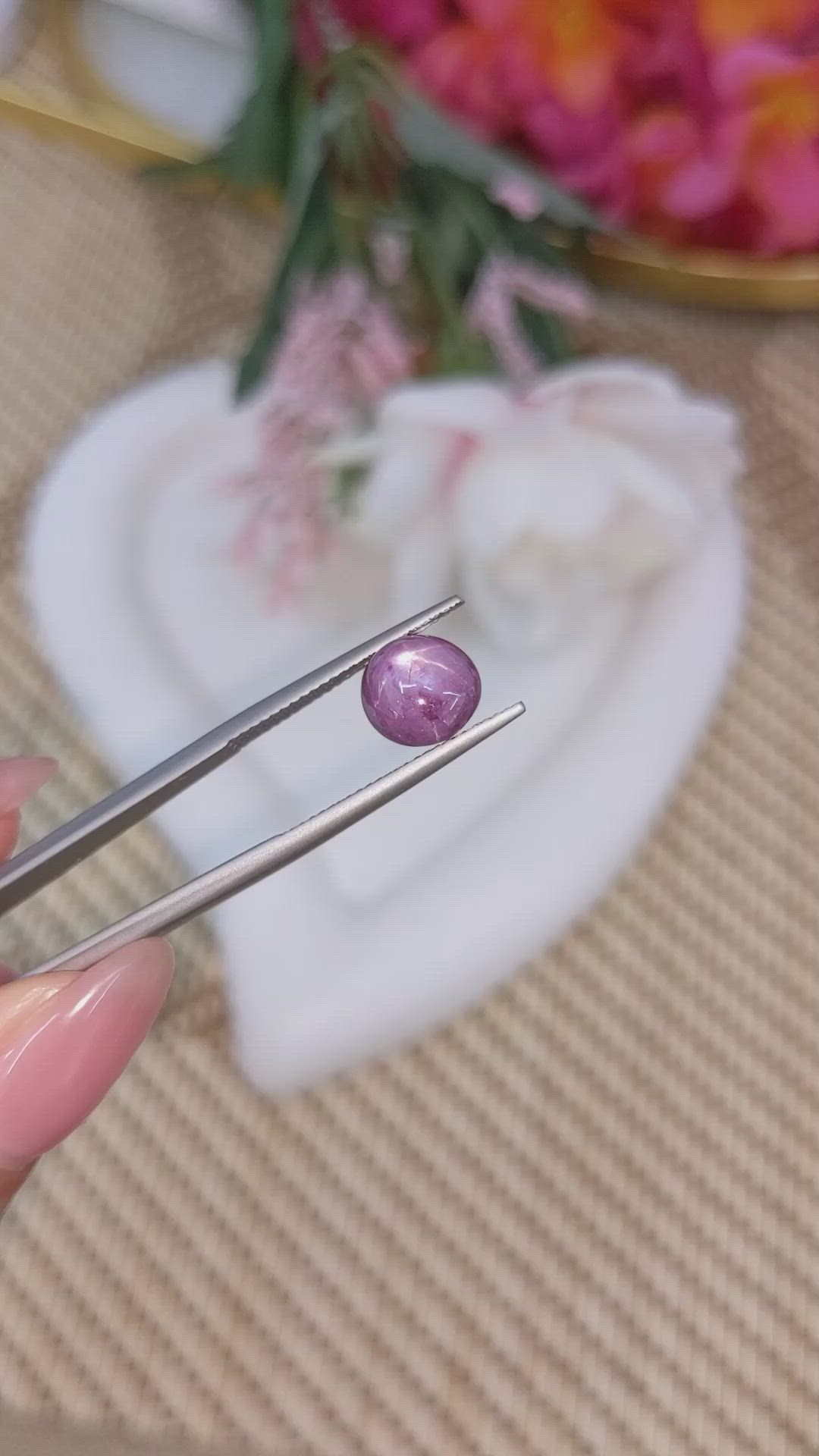 5.11 Ct. Purple Star Sapphire from Ceylon (Sri Lanka) Size Video