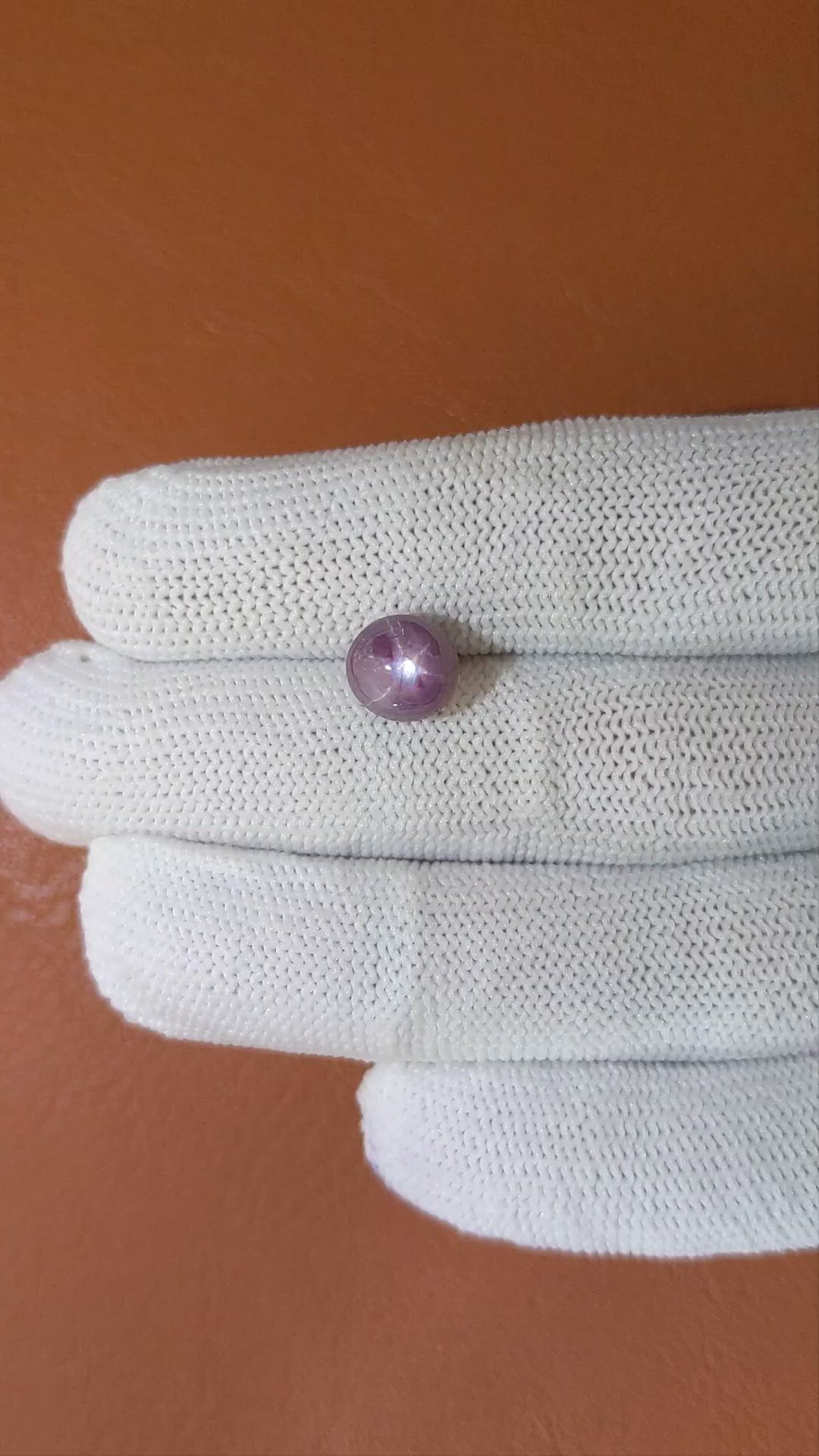 5.11 Ct. Purple Star Sapphire from Ceylon (Sri Lanka) Size Video