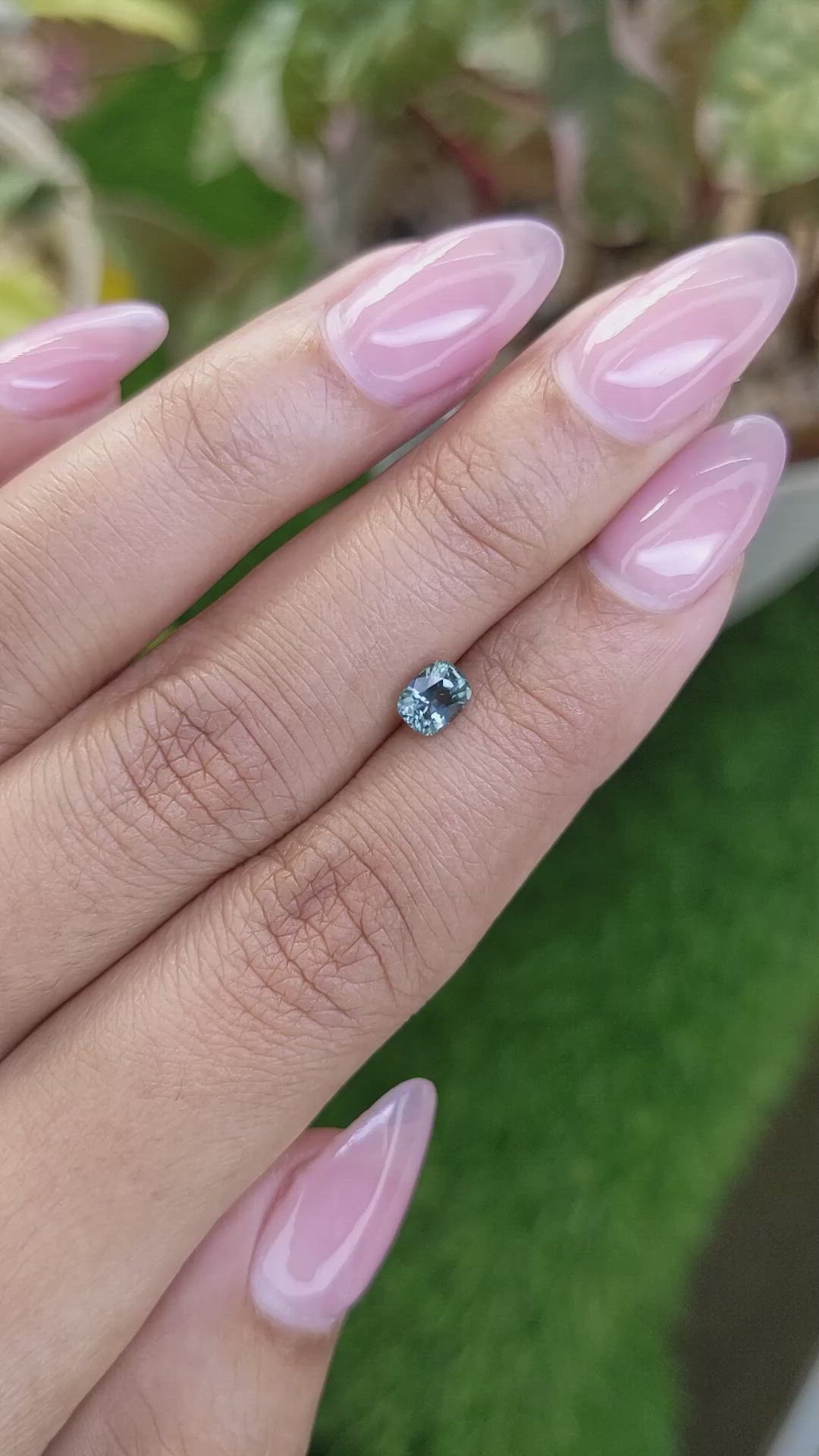 0.65 Ct. Bluish Green Sapphire from Ceylon (Sri Lanka) Size Video
