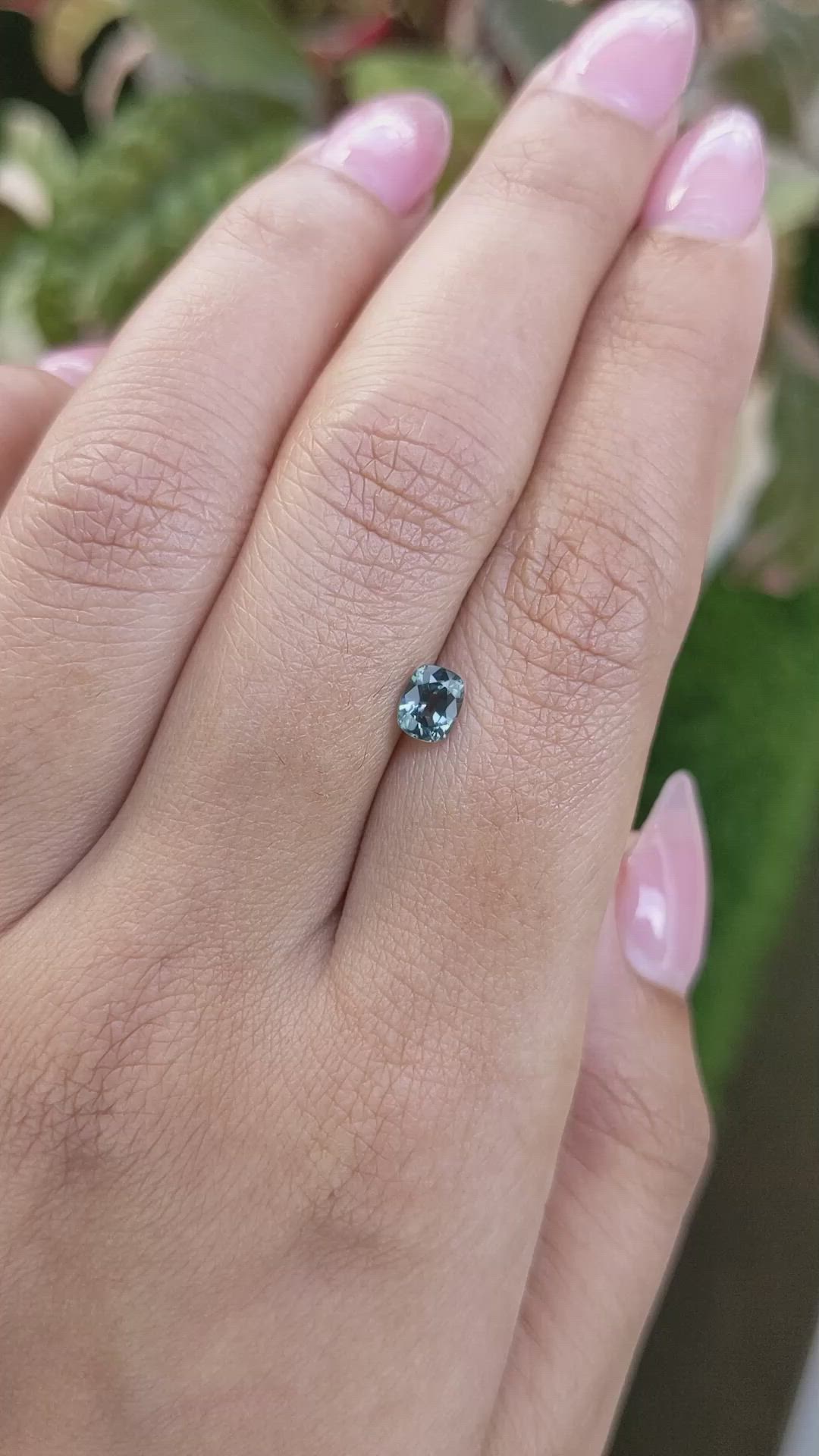 0.65 Ct. Bluish Green Sapphire from Ceylon (Sri Lanka) Size Video