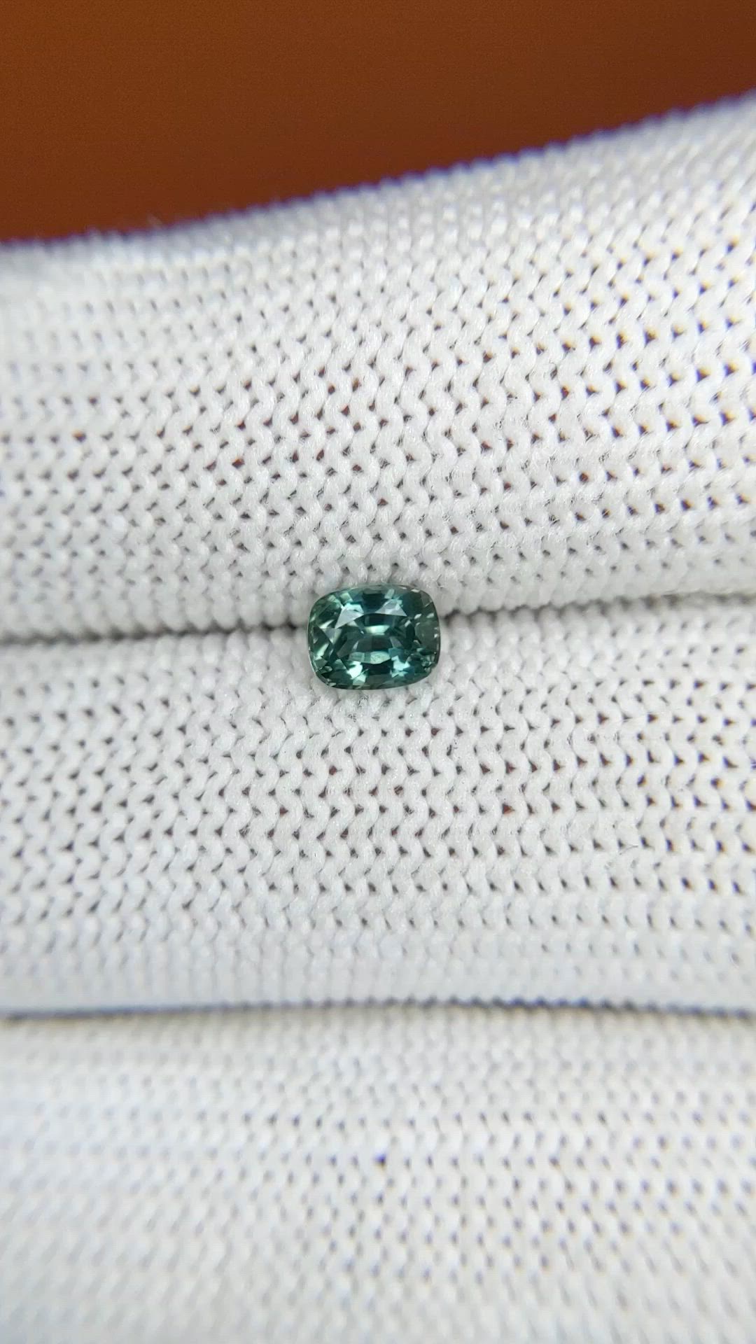 0.65 Ct. Bluish Green Sapphire from Ceylon (Sri Lanka) Size Video