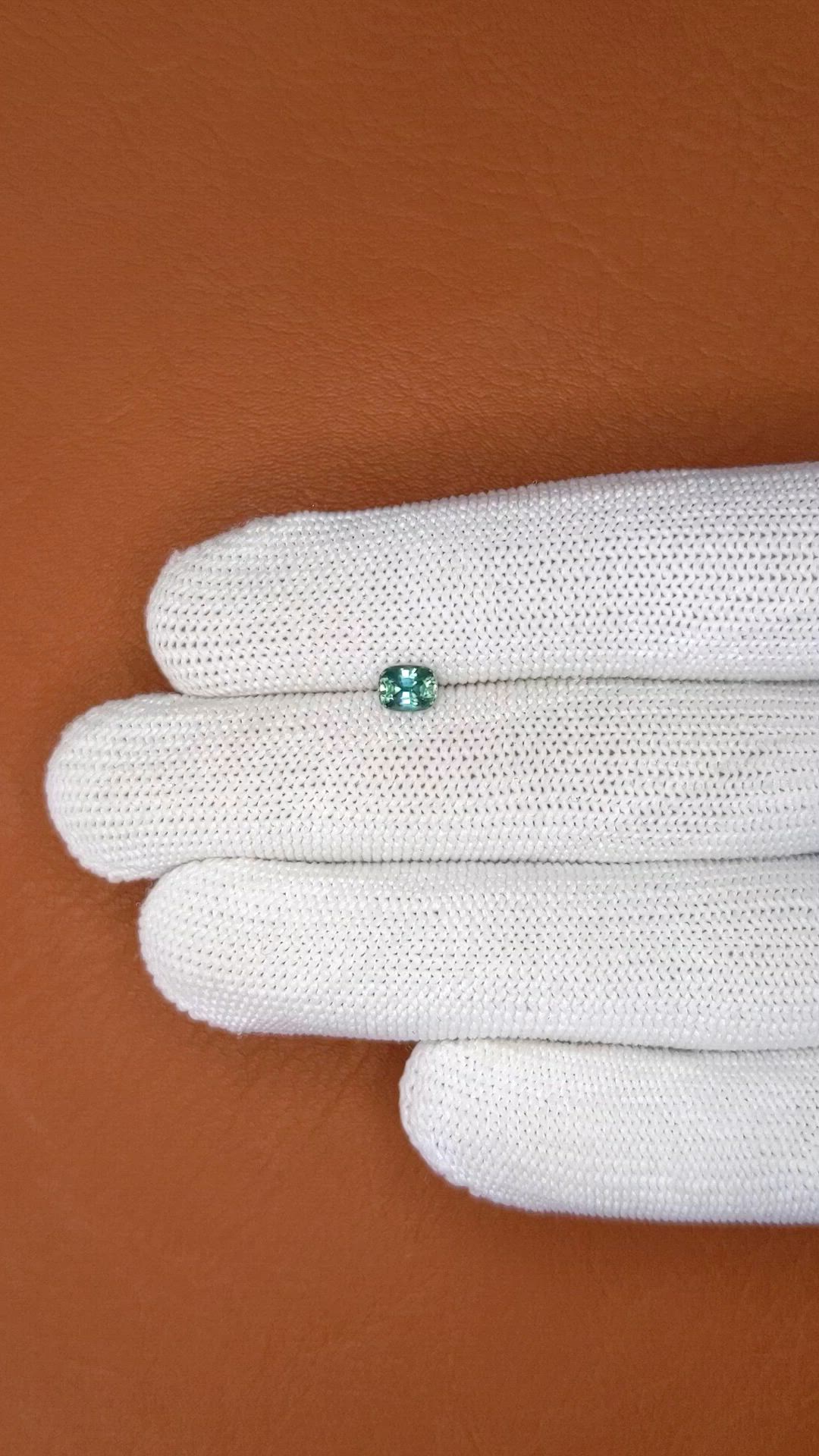 0.65 Ct. Bluish Green Sapphire from Ceylon (Sri Lanka) Size Video