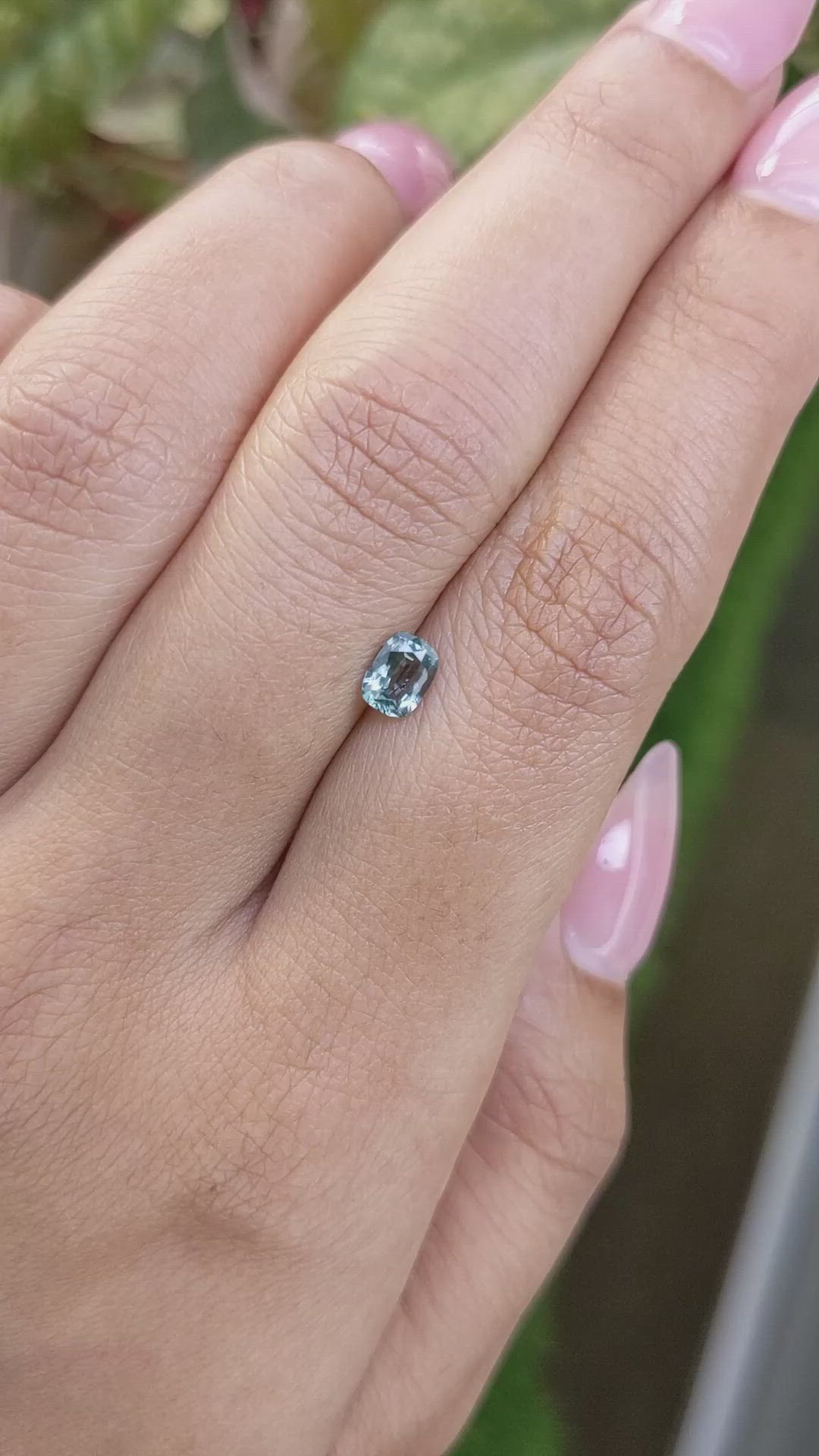 0.54 Ct. Bluish Green Sapphire from Ceylon (Sri Lanka) Size Video