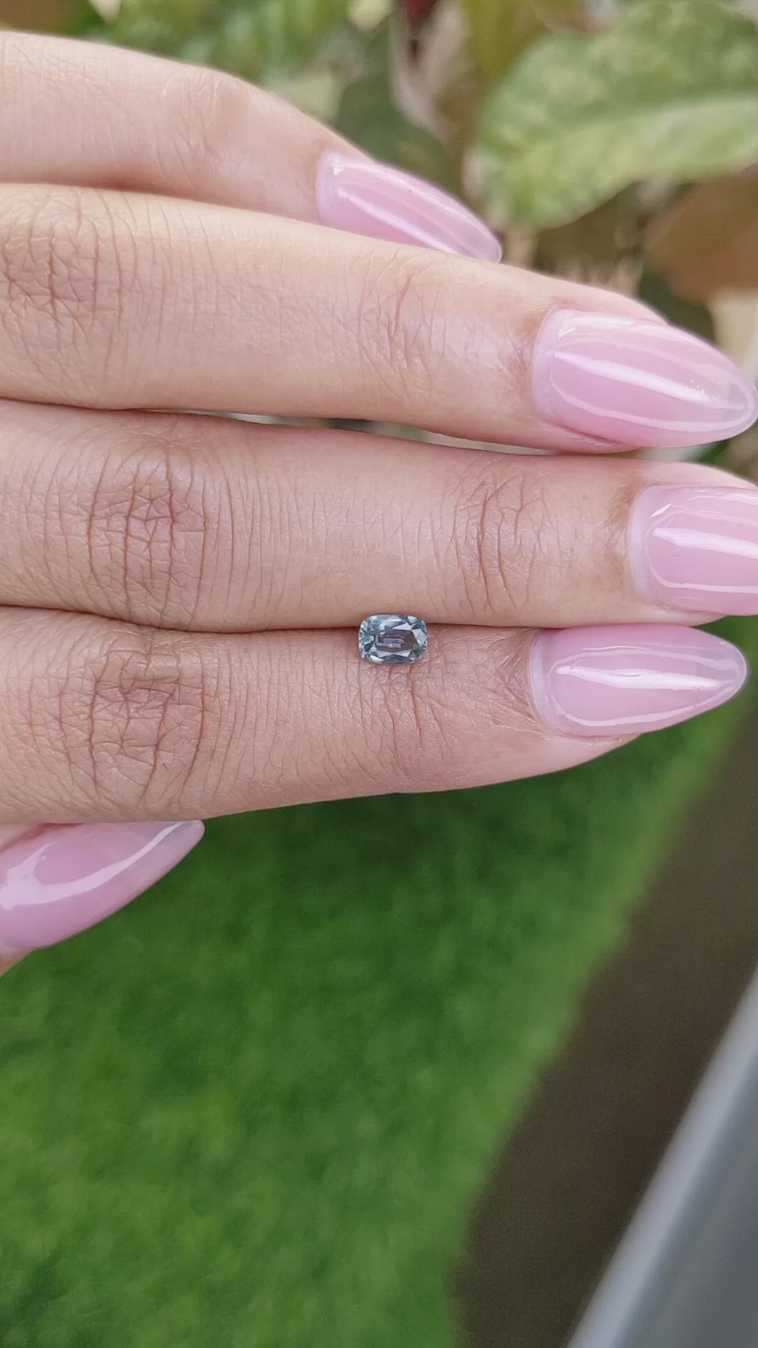 0.54 Ct. Bluish Green Sapphire from Ceylon (Sri Lanka) Size Video