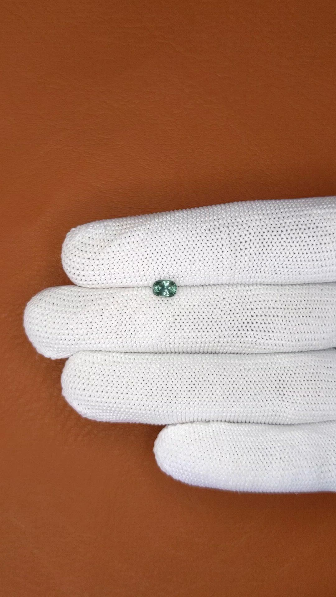 0.55 Ct. Bluish Green Sapphire from Ceylon (Sri Lanka) Size Video