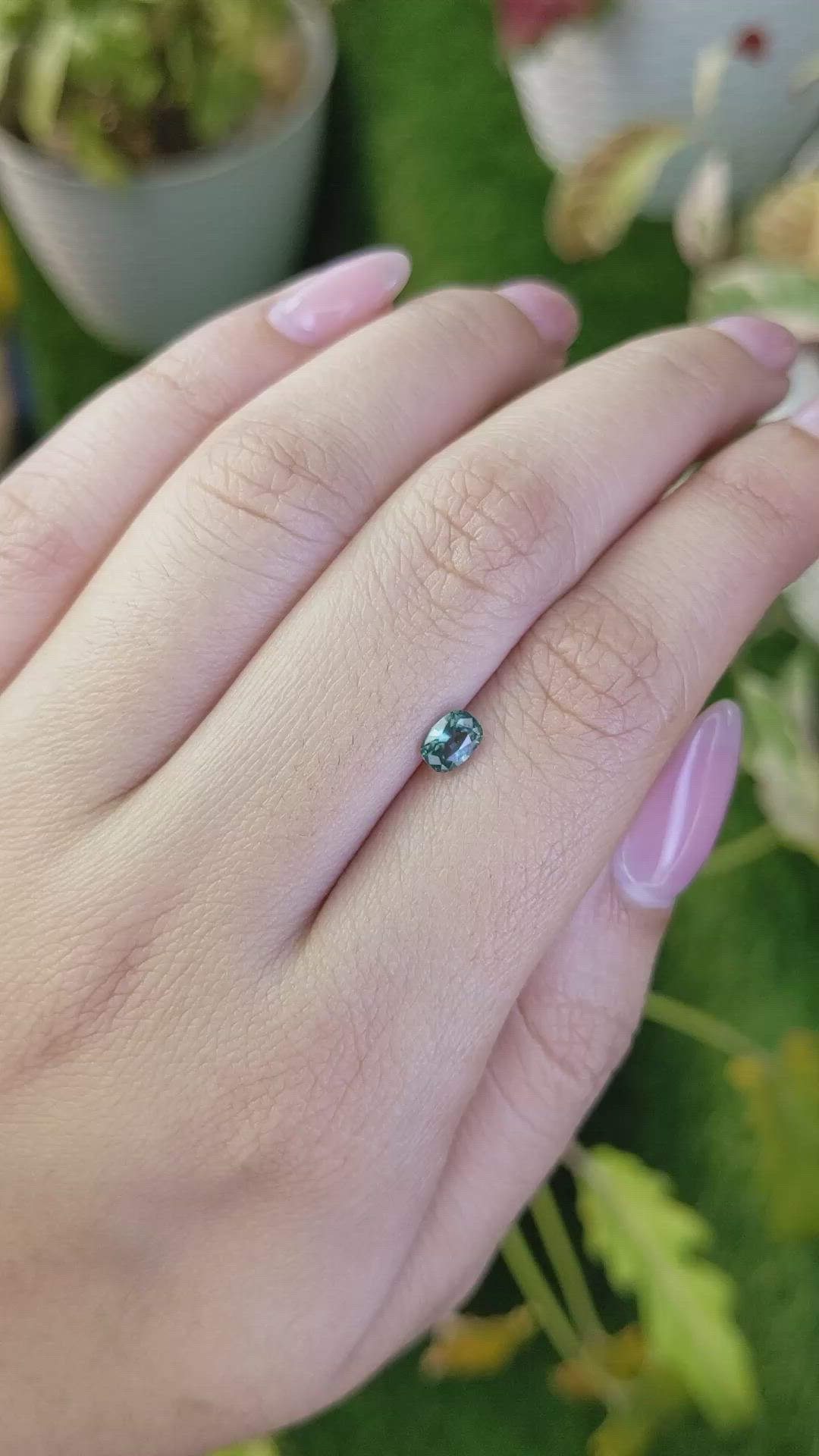 0.55 Ct. Bluish Green Sapphire from Ceylon (Sri Lanka) Size Video