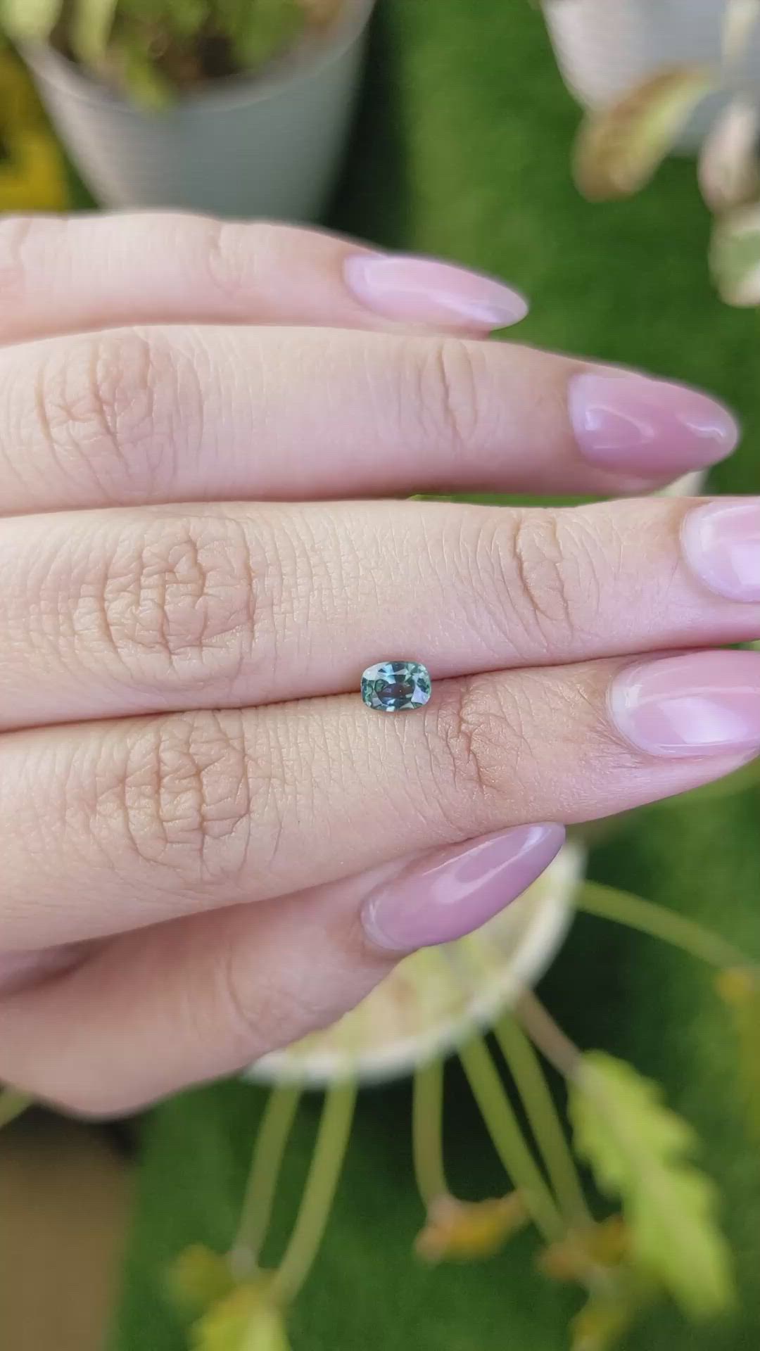 0.55 Ct. Bluish Green Sapphire from Ceylon (Sri Lanka) Size Video
